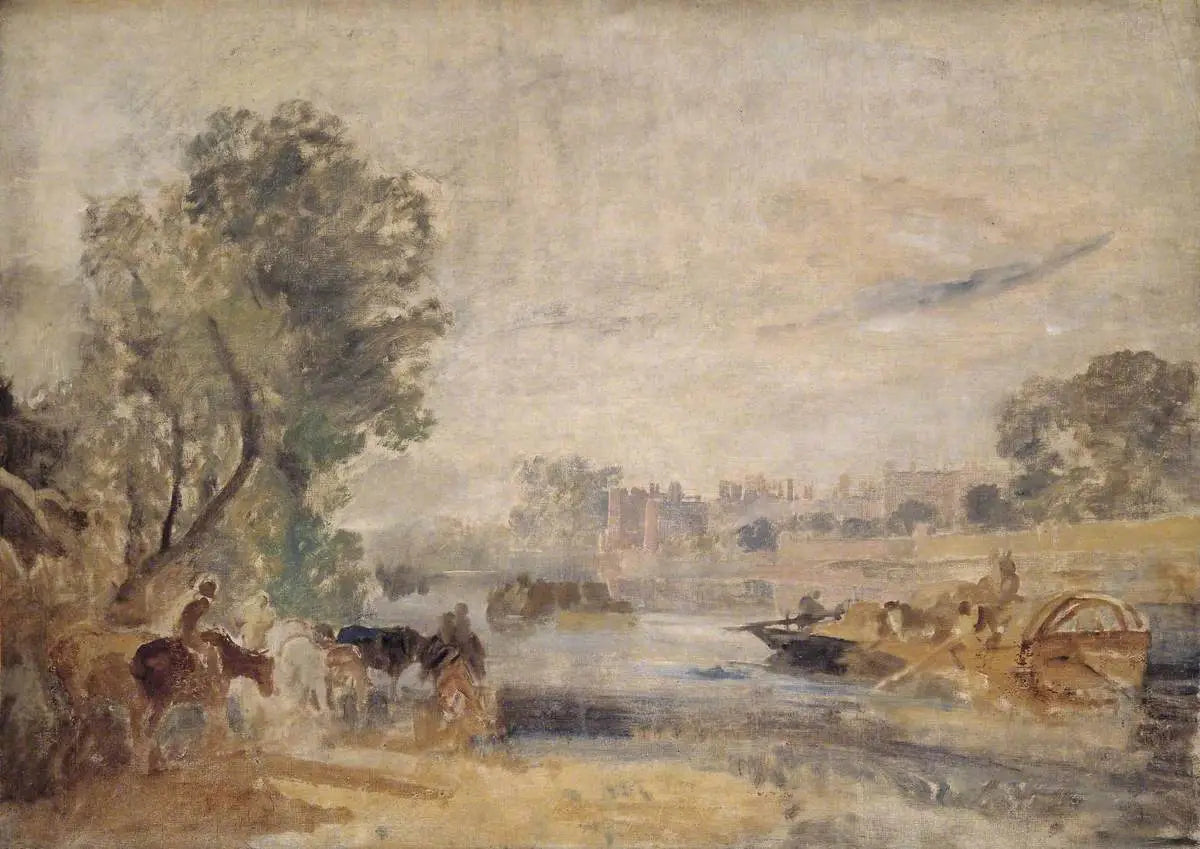 Reproduction du tableau « Hampton Court from the Thames - J. M. W. Turner » par Alpha Reproduction en peinture à l’huile