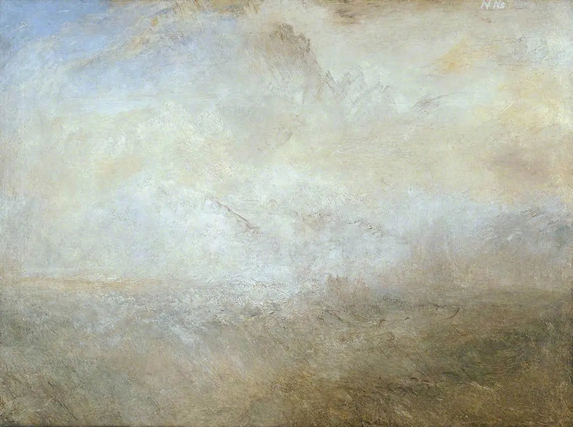 Reproduction du tableau « Seascape with Distant Coast - J. M. W. Turner » par Alpha Reproduction en peinture à l’huile