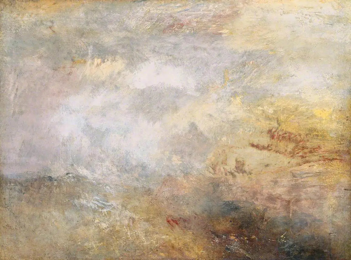 Reproduction du tableau « Stormy Sea with Dolphins - J. M. W. Turner » par Alpha Reproduction en peinture à l’huile
