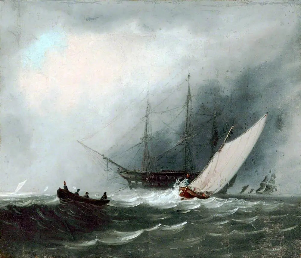 Reproduction du tableau « Sailing Ship (Man of War) - J. M. W. Turner » par Alpha Reproduction en peinture à l’huile