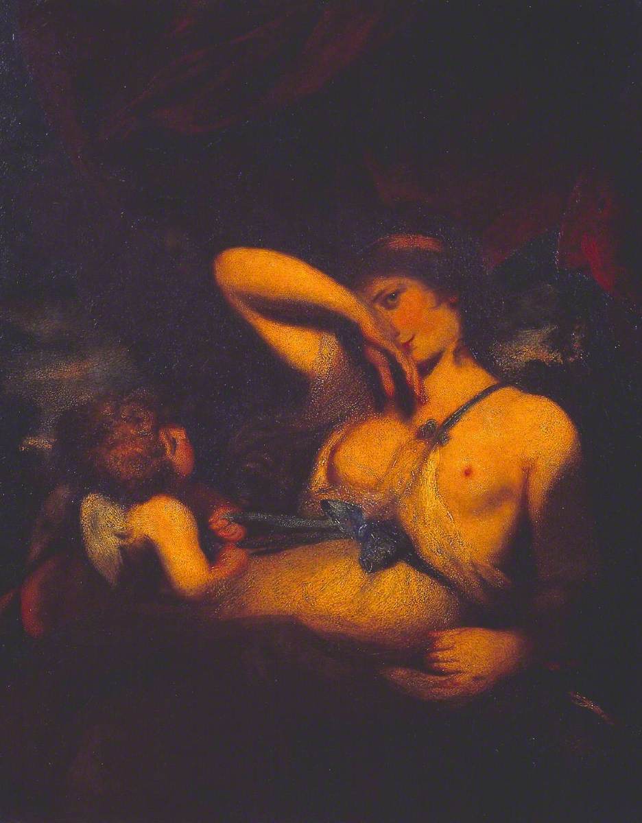 Une nymphe et Cupidon : « Le serpent dans l'herbe » - Joshua Reynolds