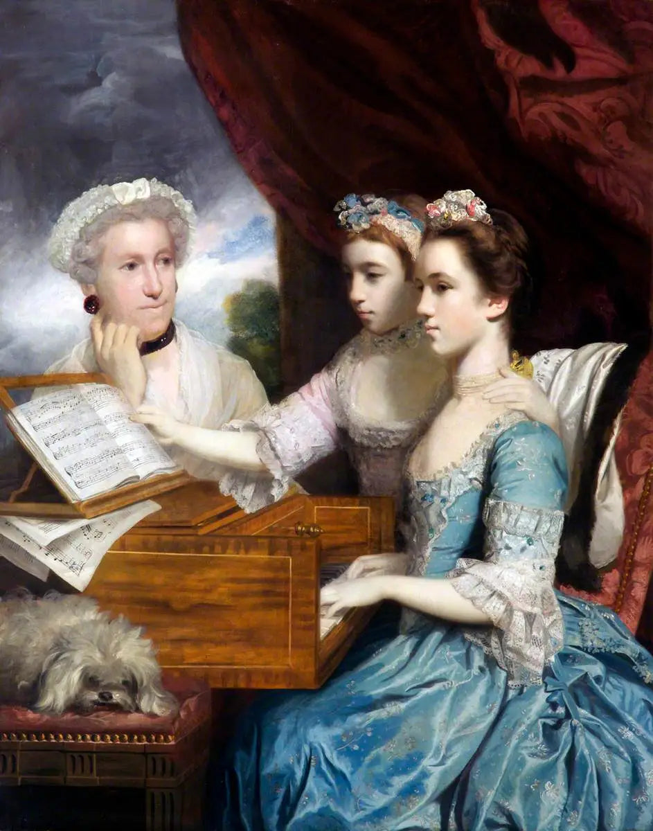 Mme James Paine (décédée en 1766) et les demoiselles Paine (Charlotte née en 1751 et Mary 1753-1798) - Joshua Reynolds