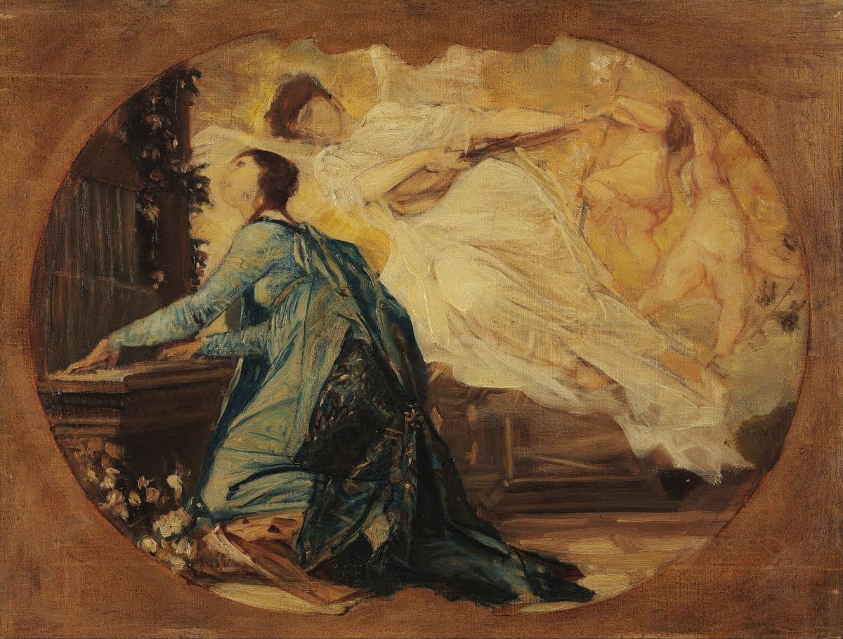 🎶 Orgelspiller – Gustav Klimt (ca. 1891)