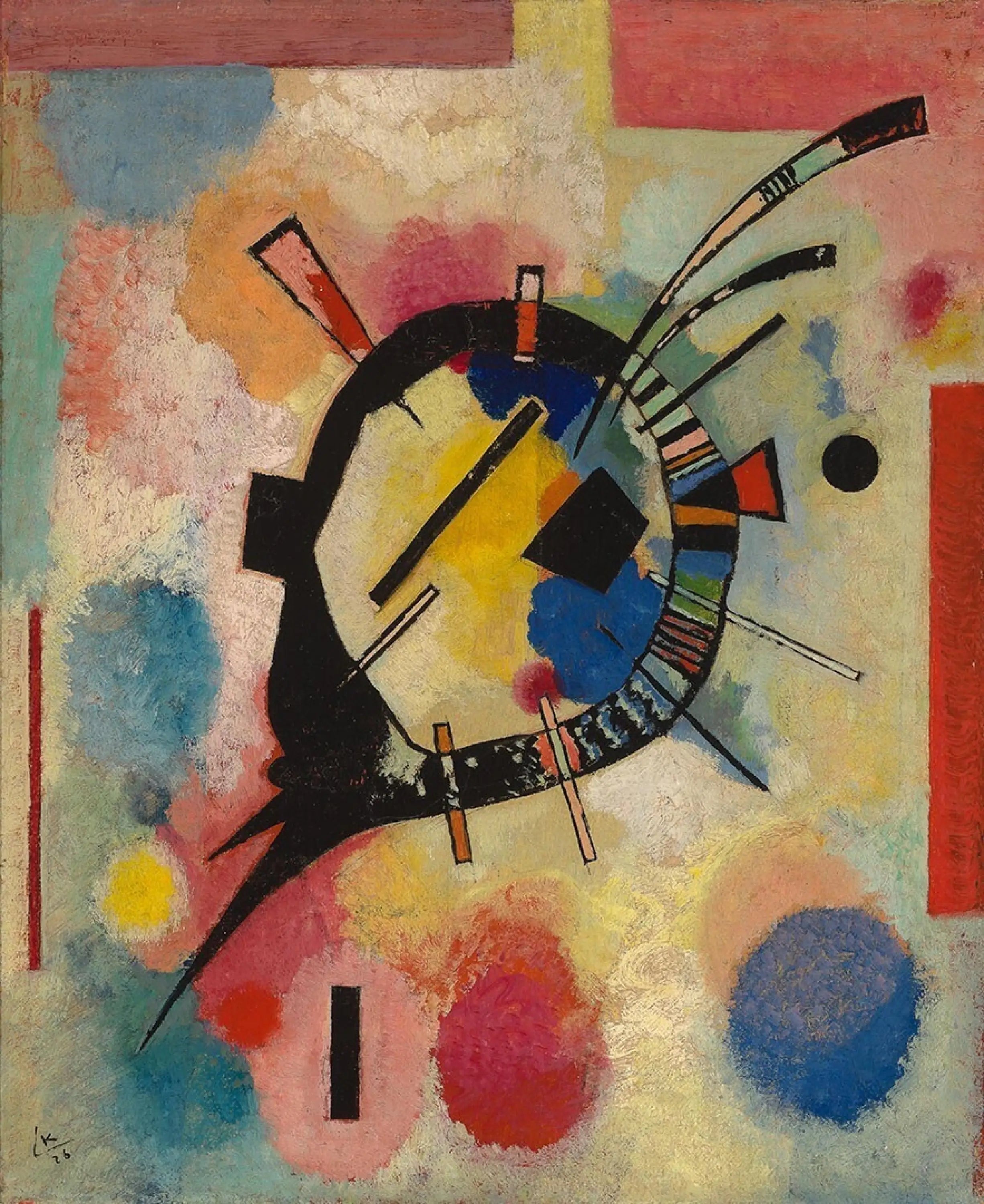 Reproduction du tableau « Centre jaune - Vassily Kandinsky » par Alpha Reproduction en peinture à l’huile
