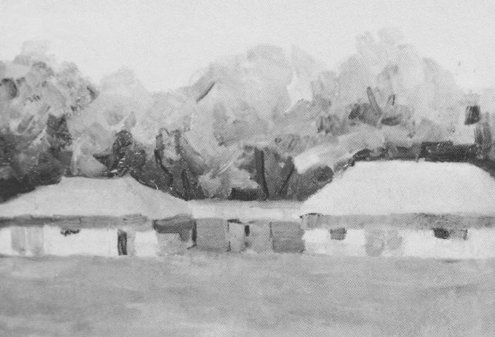 Paysage avec maisons paysannes - Kazimir Malevich