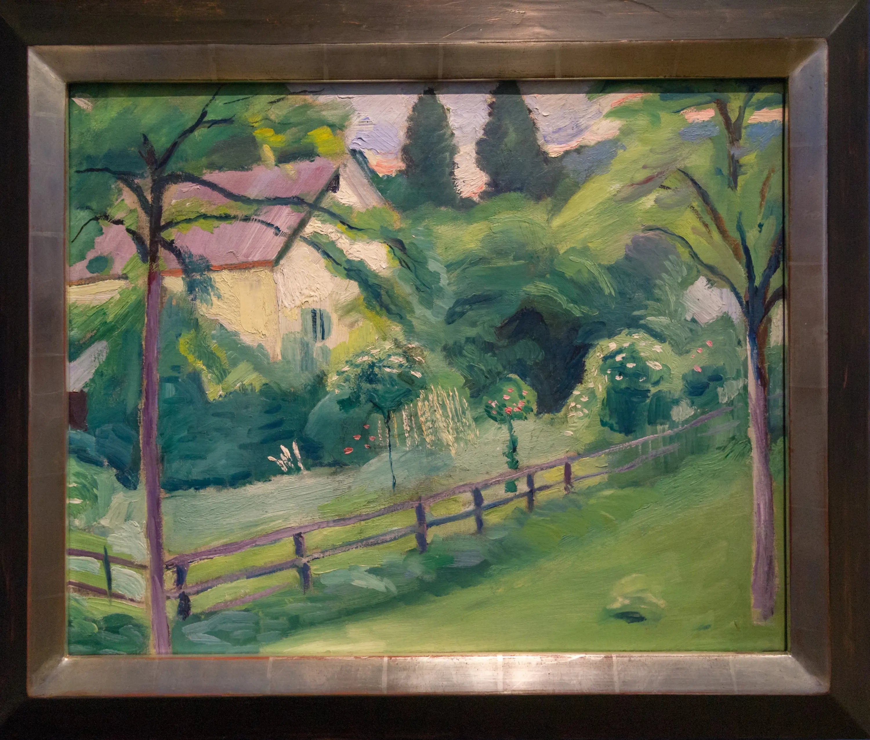 Reproduction du tableau « Maison de campagne avec jardin - August Macke » par Alpha Reproduction en peinture à l’huile