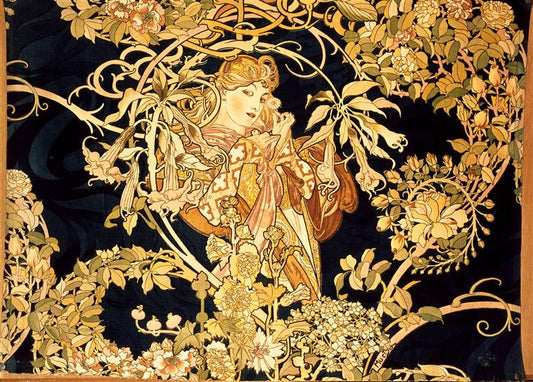 Kvinnen med prestekrager – Alfons Mucha (ca. 1899)