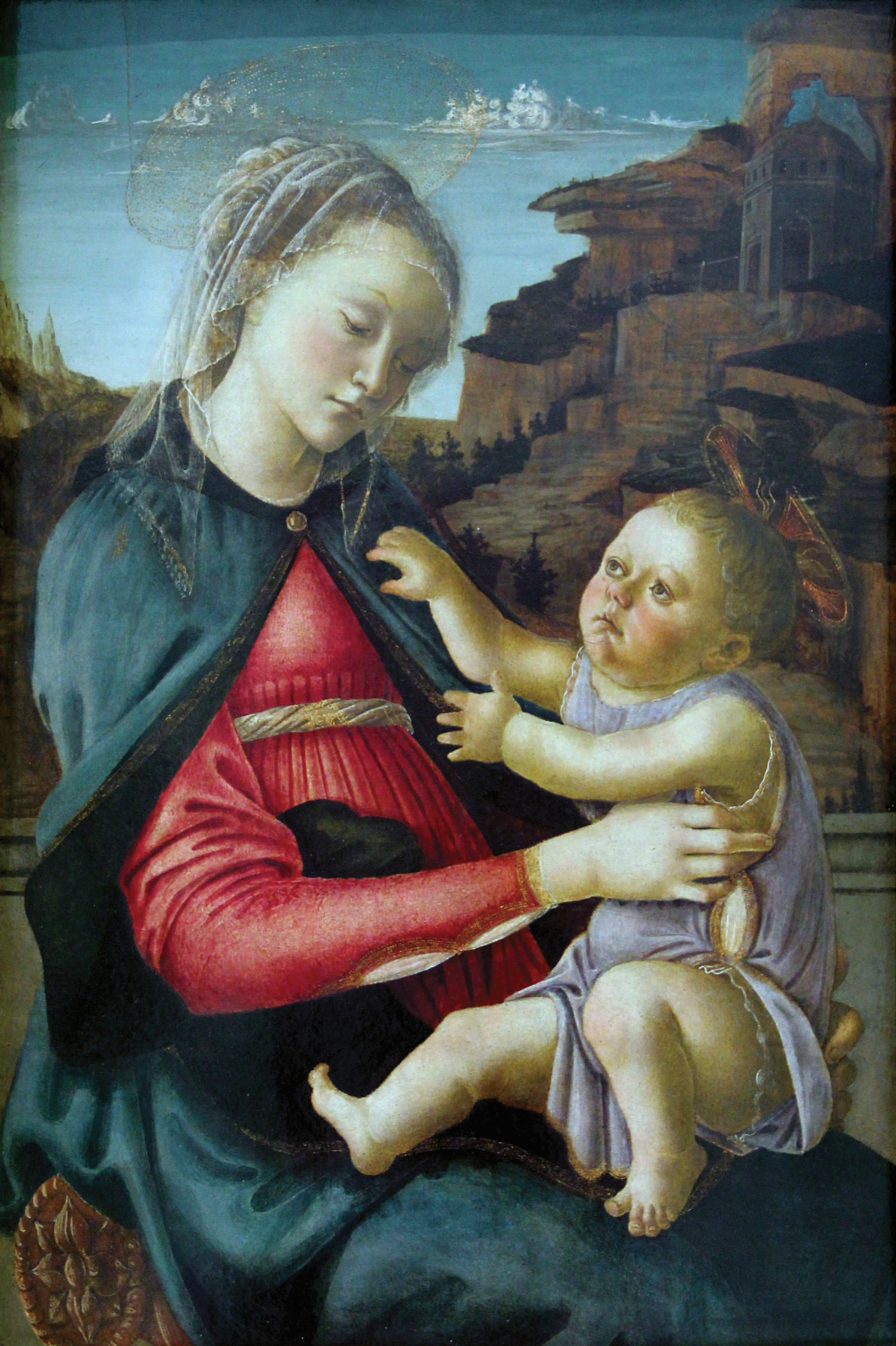 Jomfruen og Barnet, kalt Madonnan av Guidi fra Faenza - Sandro Botticelli