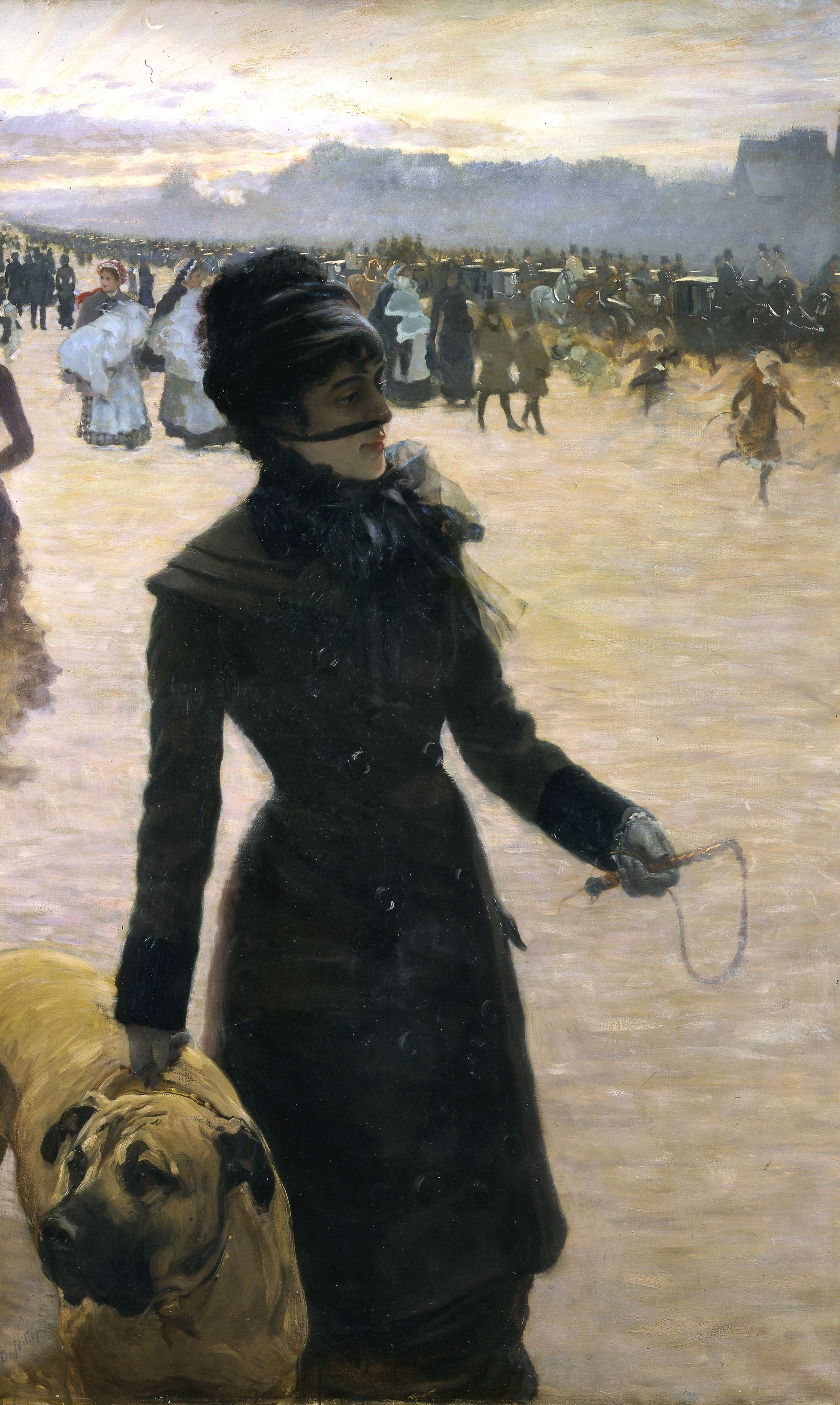 Dame avec un chien - Giuseppe De Nittis - Alpha Reproduction