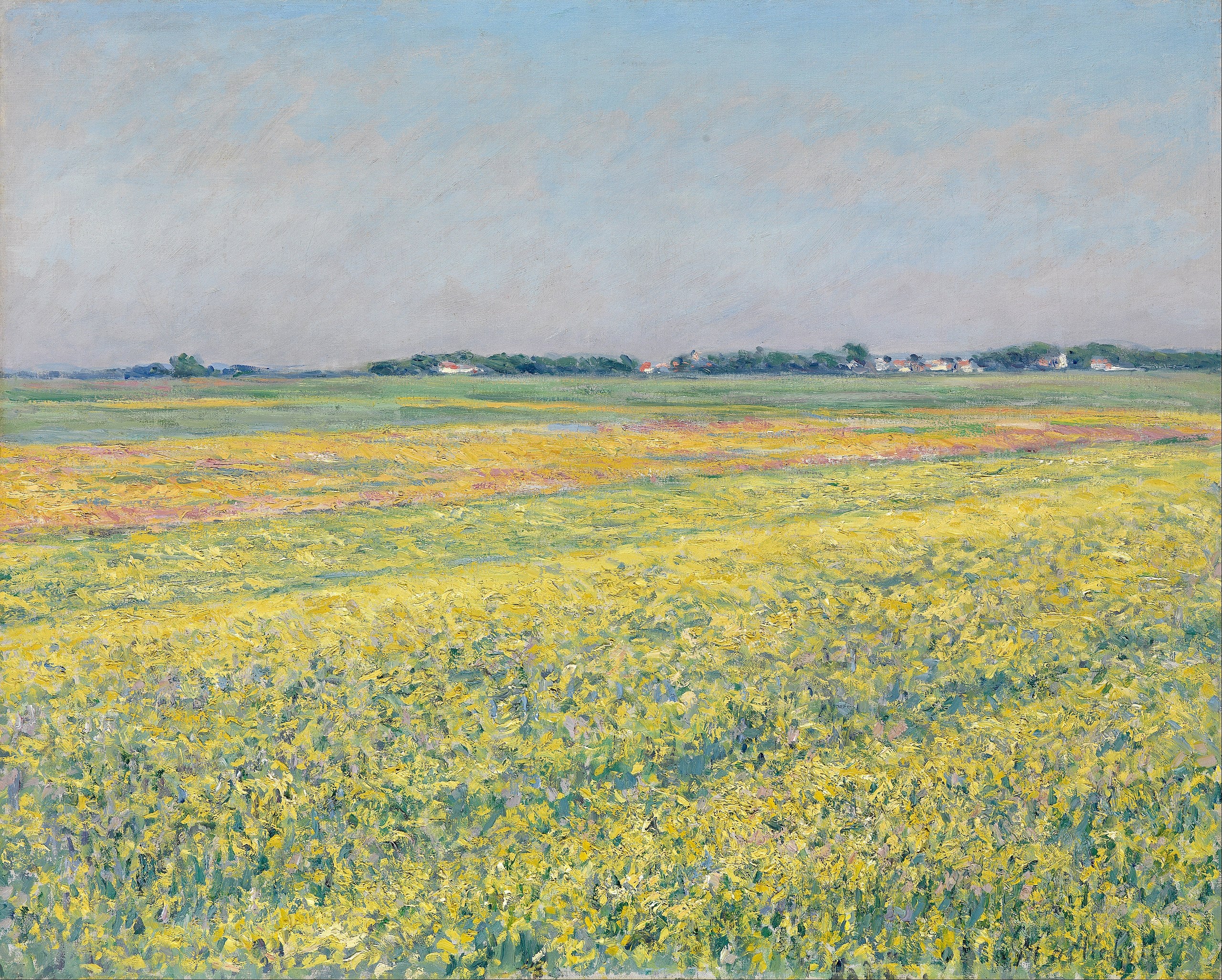 Reproduction du tableau « La plaine de Gennevilliers, champs jaunes - Gustave Caillebotte » par Alpha Reproduction en peinture à l’huile