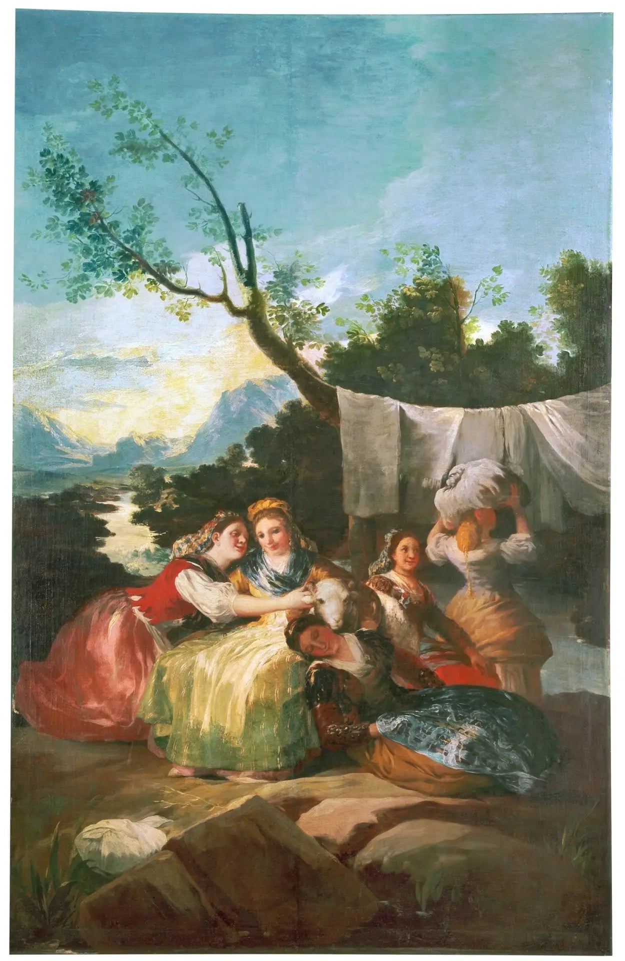 Reproduction du tableau « Les Lavandières - Francisco de Goya » par Alpha Reproduction en peinture à l’huile