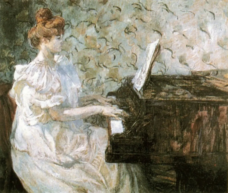 Madame Misia Natanson ved pianoet - Henri de Toulouse-Lautrec