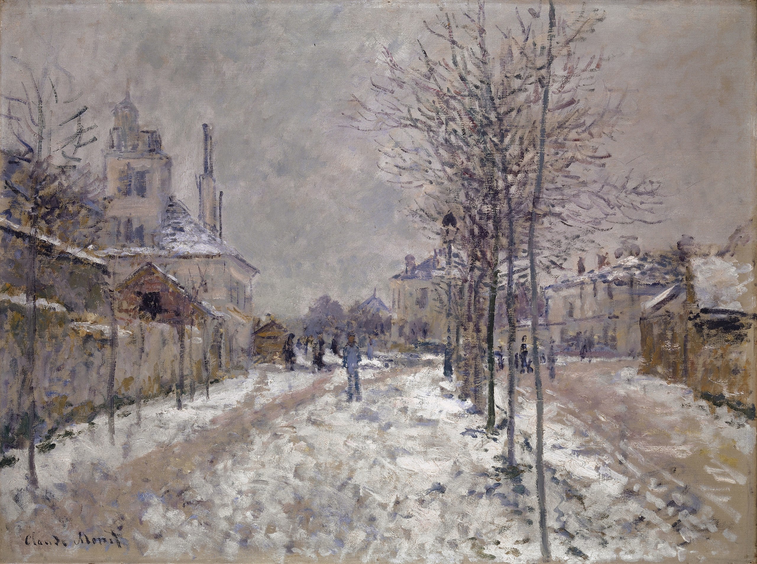 Boulevard de Pontoise i Argenteuil, snø - Claude Monet