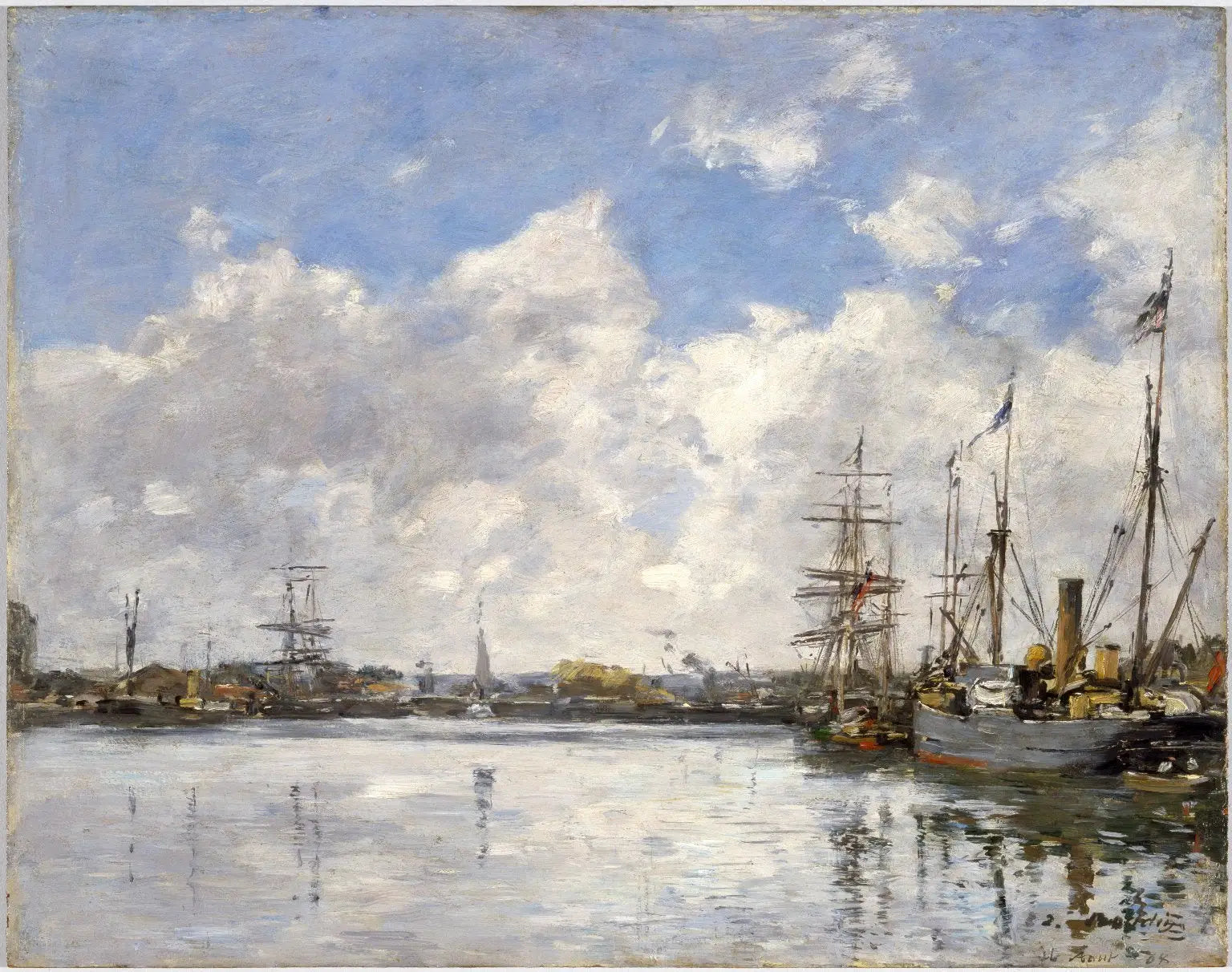Reproduction du tableau « Le Havre, le port - Eugène Boudin » par Alpha Reproduction en peinture à l’huile