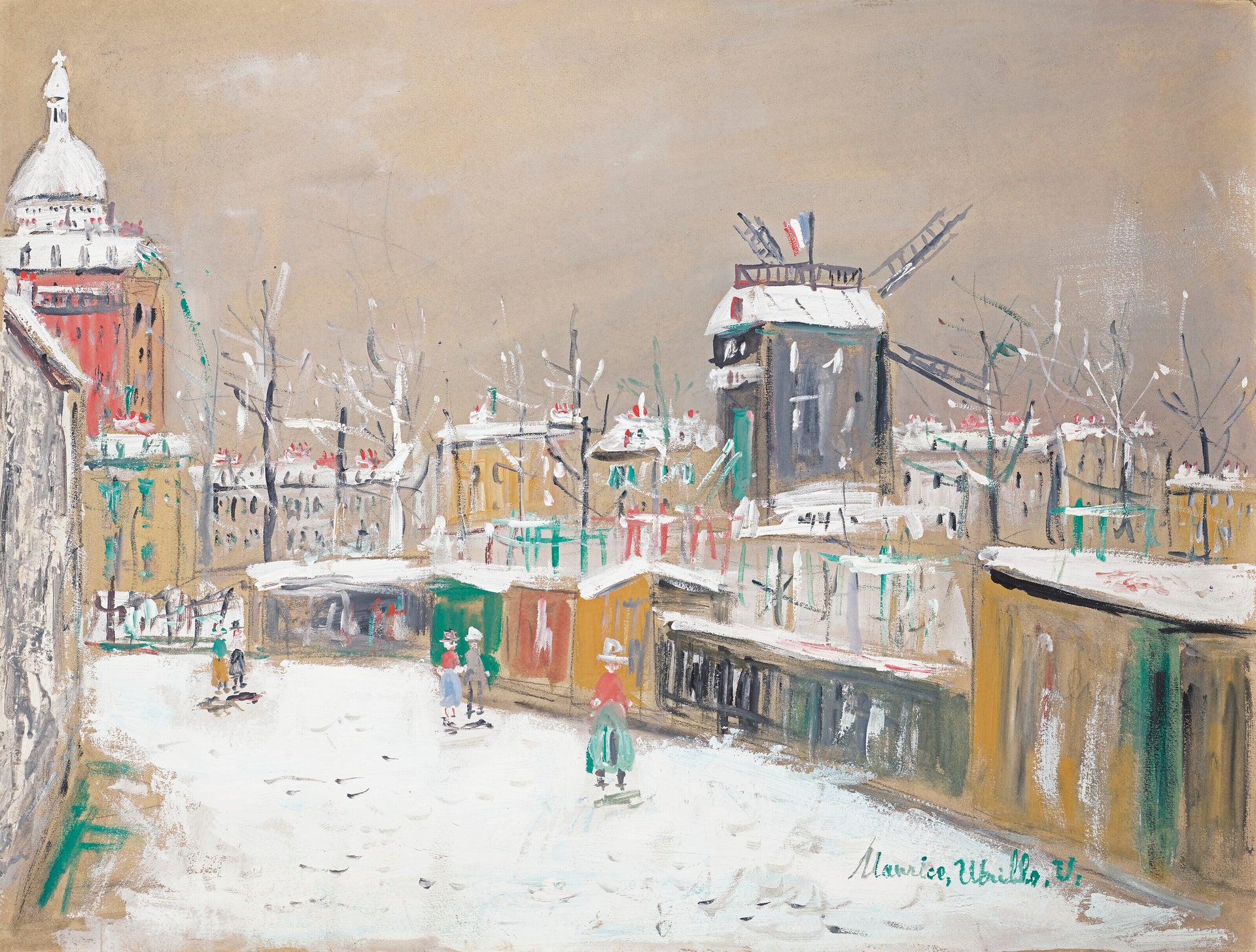 Le Moulin de la Galette sous la neige - Maurice Utrillo