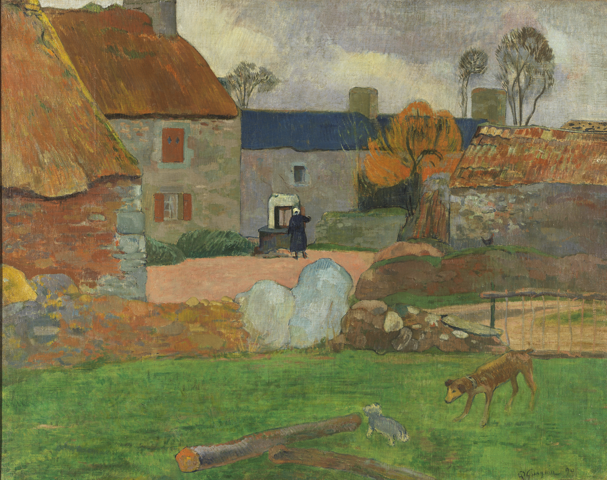 Reproduction du tableau « Le Toit bleu - Paul Gauguin » par Alpha Reproduction en peinture à l’huile