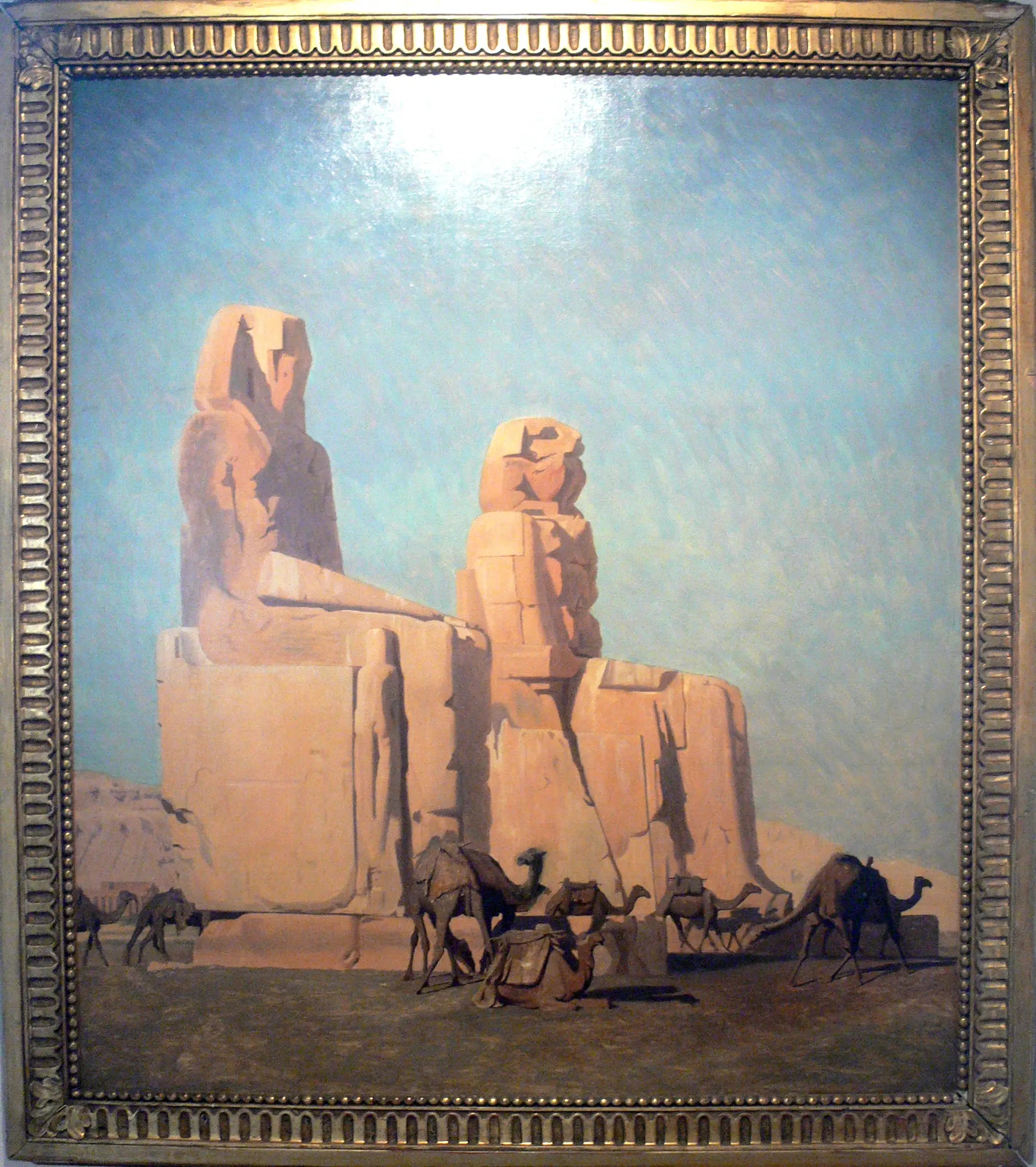 Reproduction du tableau « Les Colosses de Thèbes, Memnon et Sésostris - Jean-Léon Gérôme » par Alpha Reproduction en peinture à l’huile