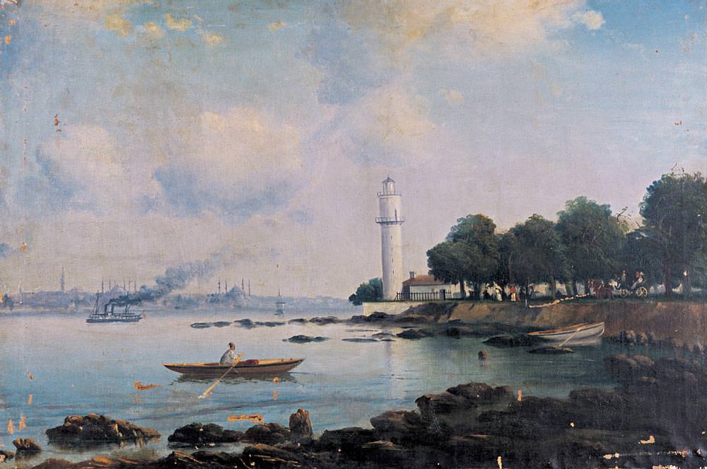 Le Phare de Fener — Garabet Yazmaciyan, vers 1900, huile sur toile