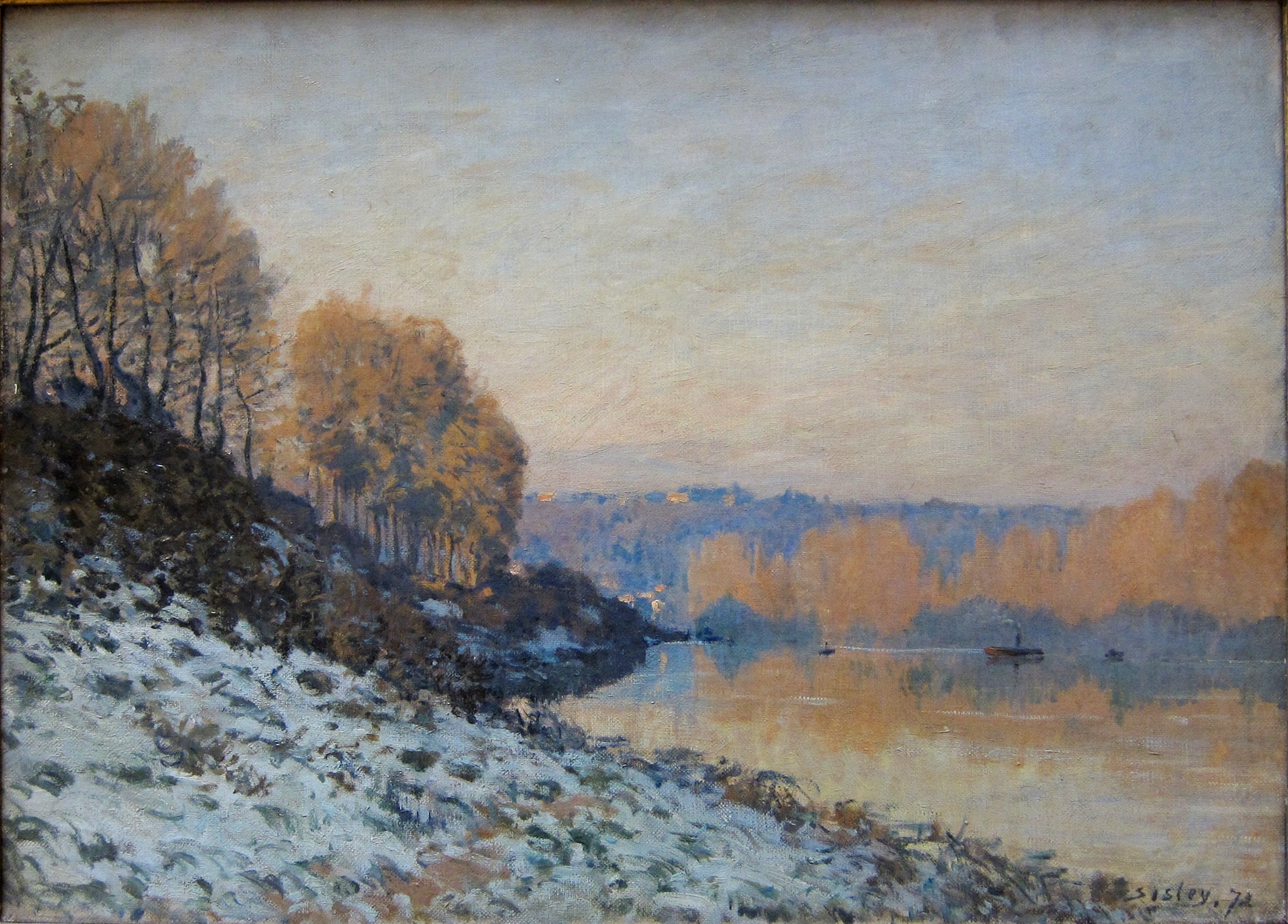 Reproduction du tableau « Port-Marly, gelée blanche - Alfred Sisley » par Alpha Reproduction en peinture à l’huile