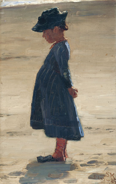 Liten jente som står på stranden sør for Skagen - Peder Severin Krøyer