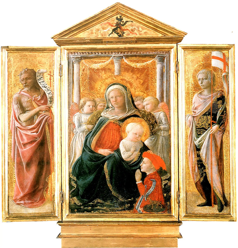 Triptykon av Madonnaen av Ydmykhet med helgener - Fra Filippo Lippi