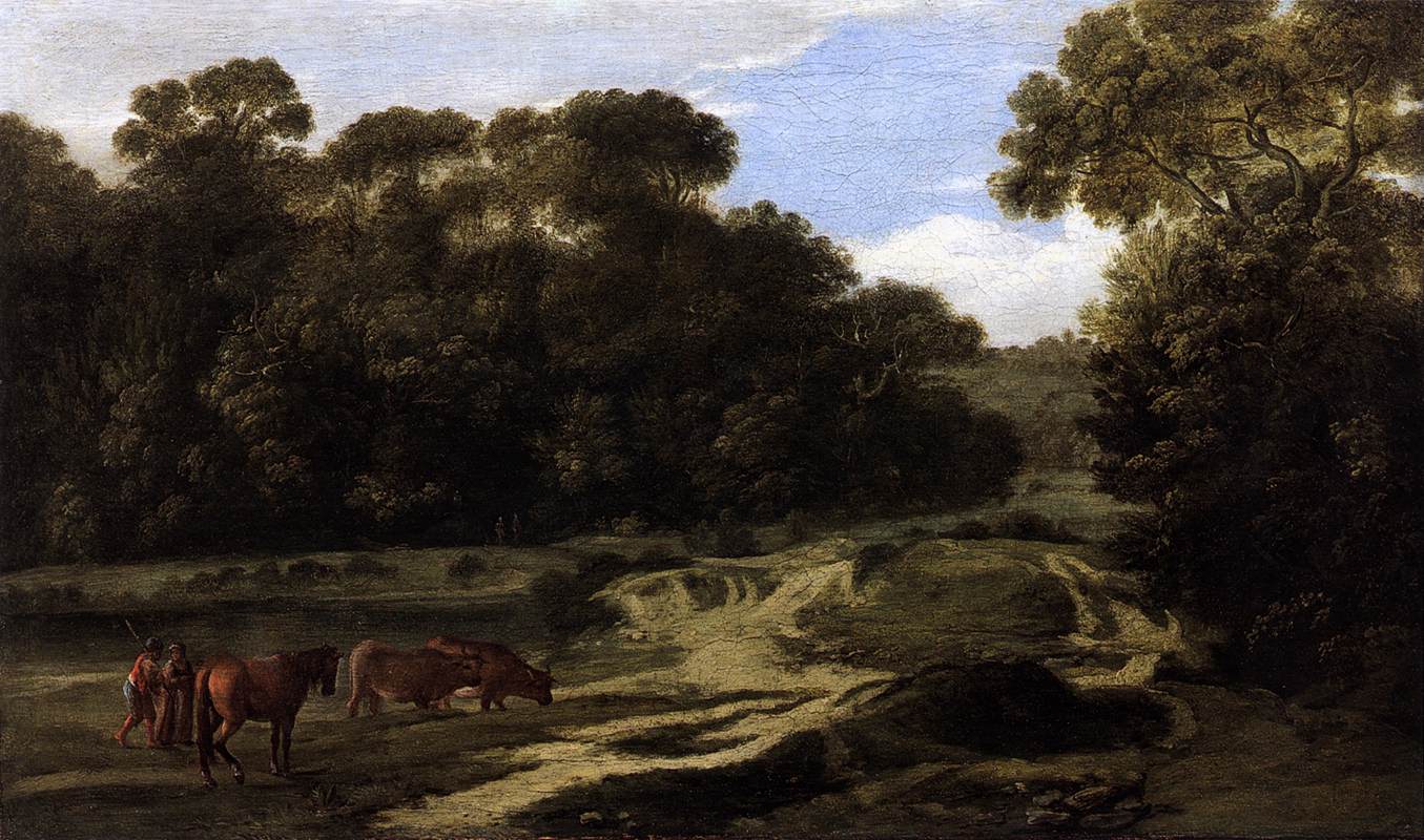 Paysage pastoral avec berger et troupeau (Chemin forestier) - Claude Lorrain