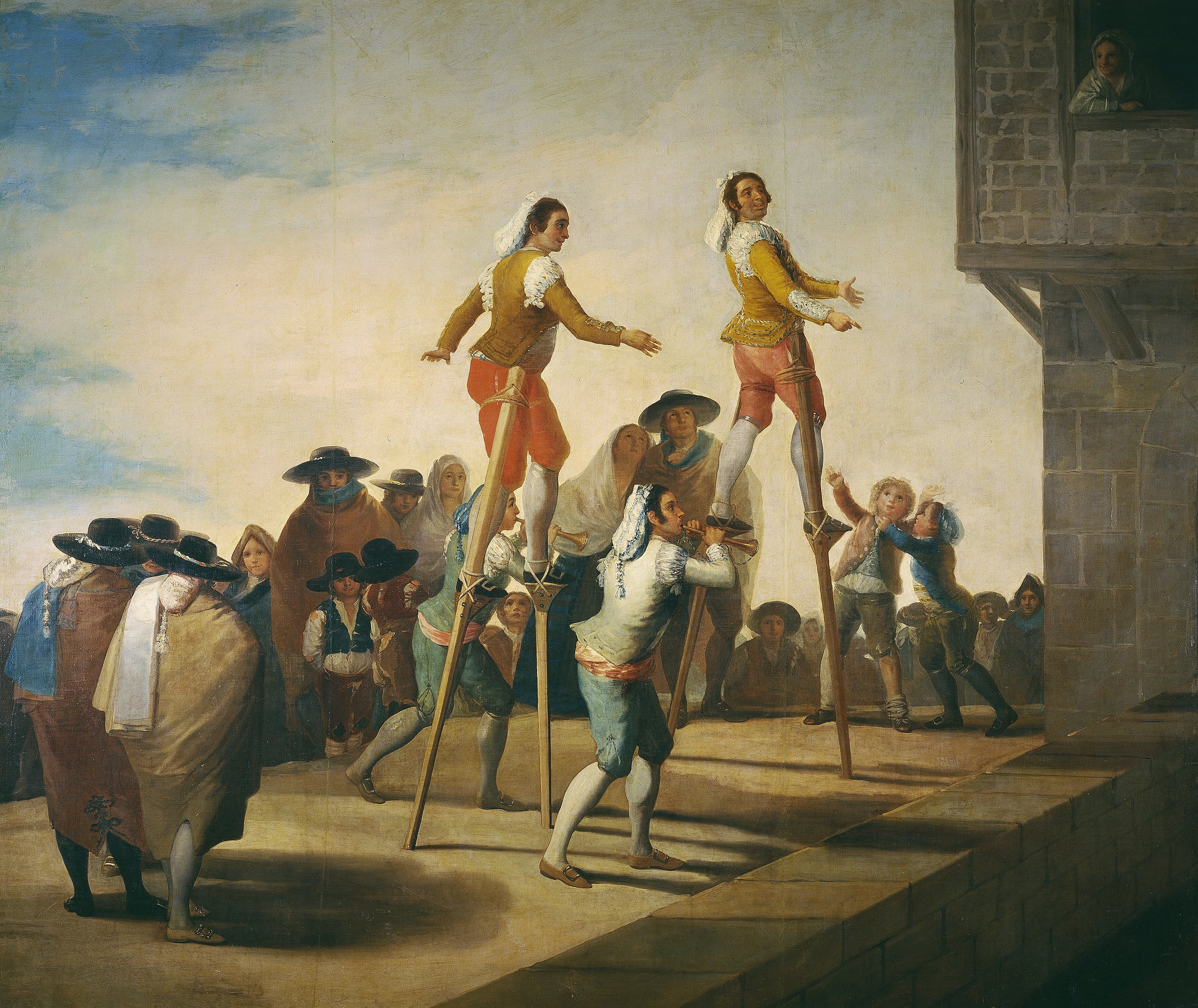 Reproduction du tableau « Les Échasses - Francisco de Goya » par Alpha Reproduction en peinture à l’huile