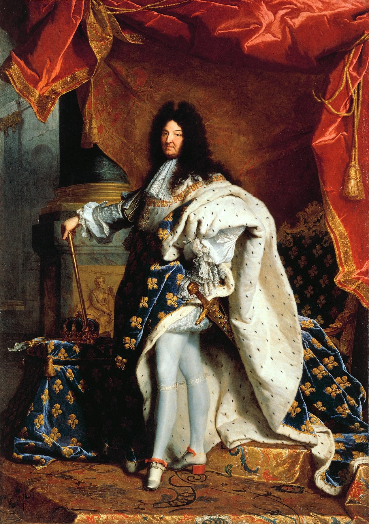 Louis XIV, konge av Frankrike – Fullfigurportrett i kongelig drakt – Hyacinthe Rigaud (1701)