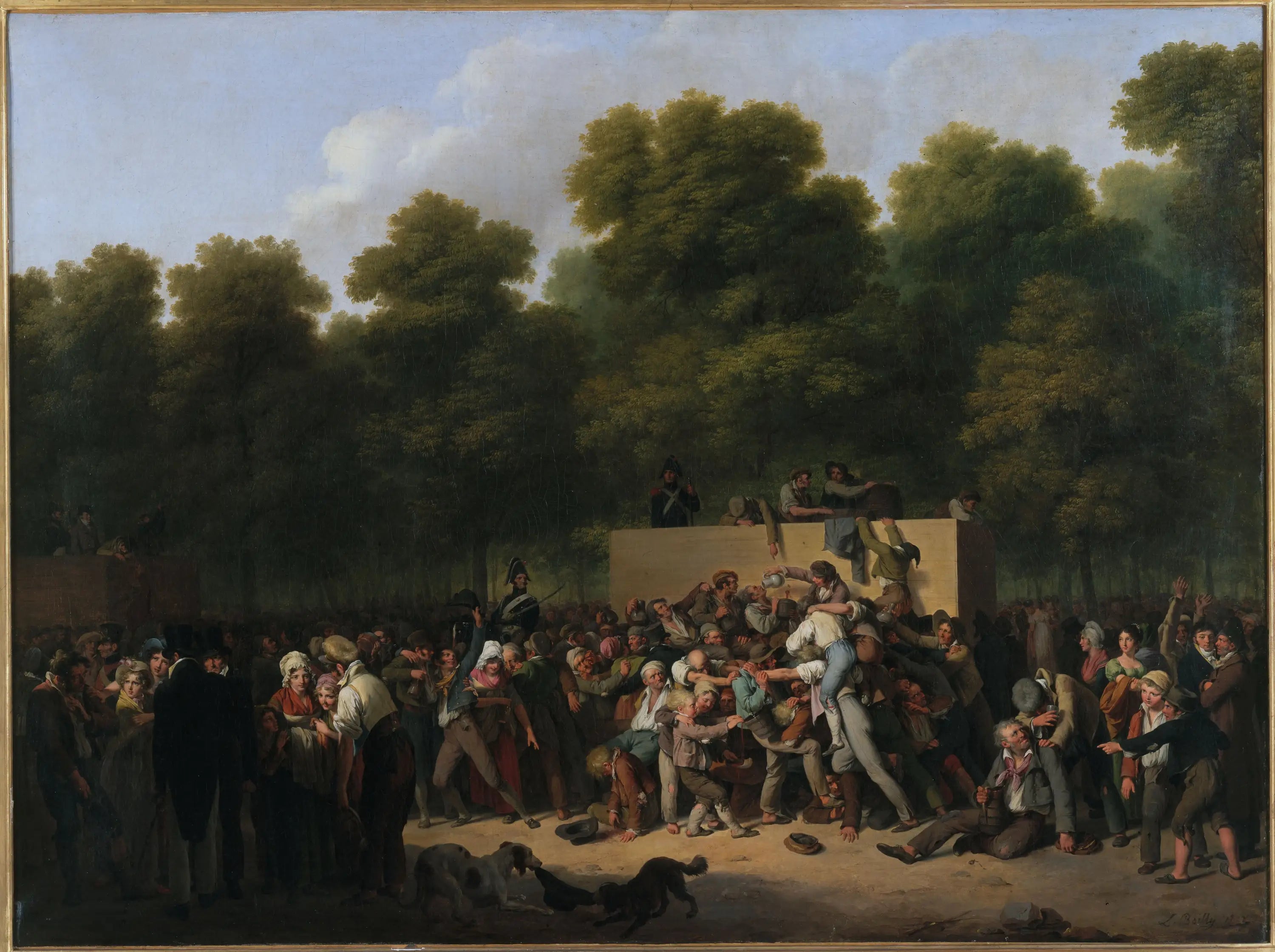 Distribution de vins et de comestibles aux Champs-Elysées à l’occasion de la fête du roi - Louis-Léopold Boilly