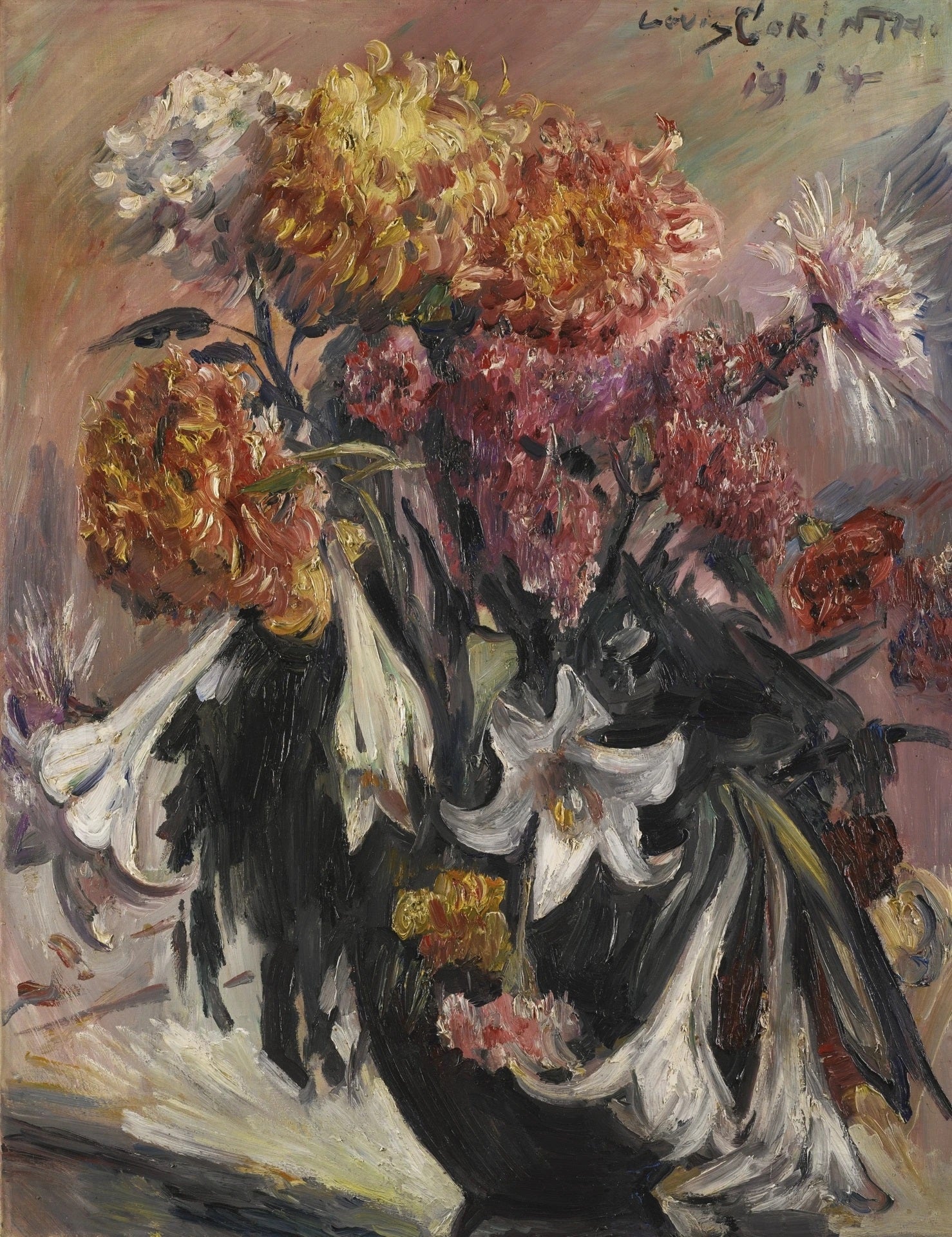 Chrysanthèmes et lys - Lovis Corinth