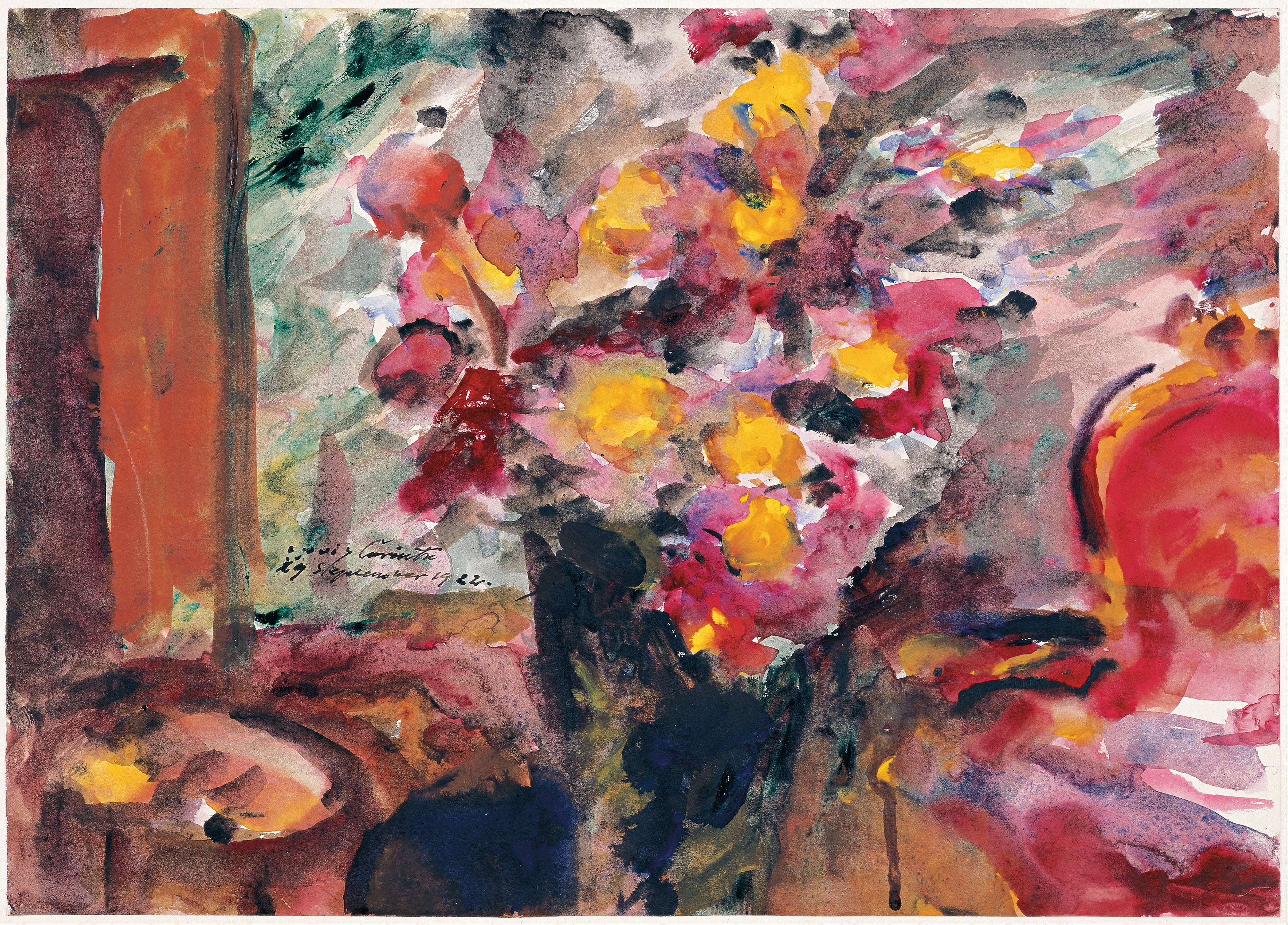 Vase à fleurs sur une table - Lovis Corinth