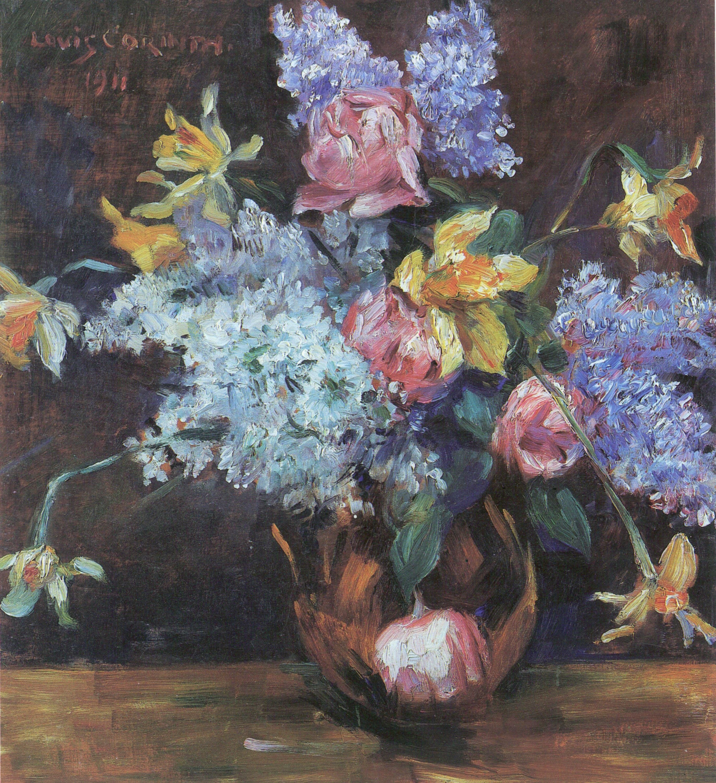 Roses, lilas et jonquilles - Lovis Corinth