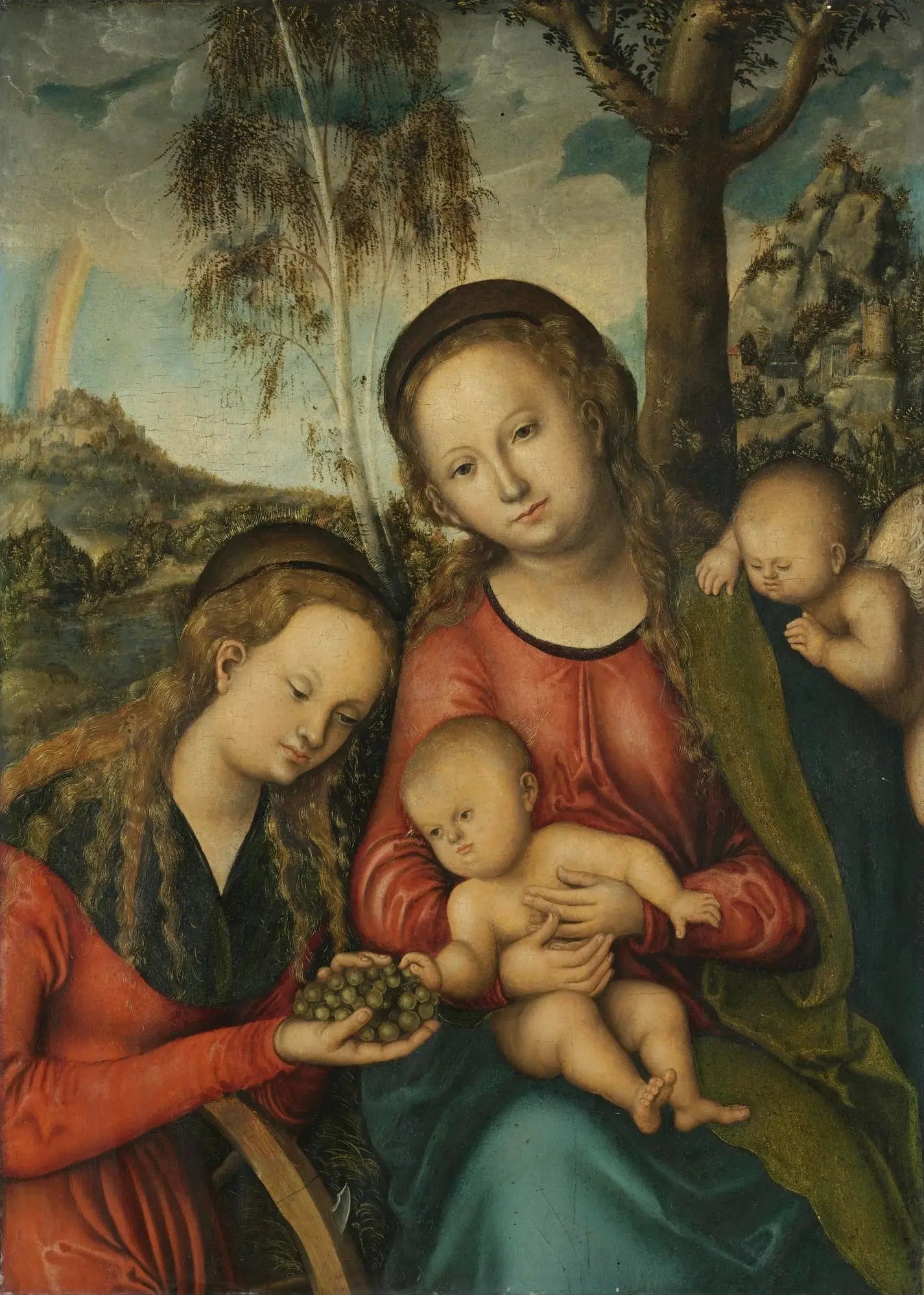 La Vierge à l’Enfant avec sainte Catherine avec des raisins - Lucas Cranach the Elder - Alpha Reproduction