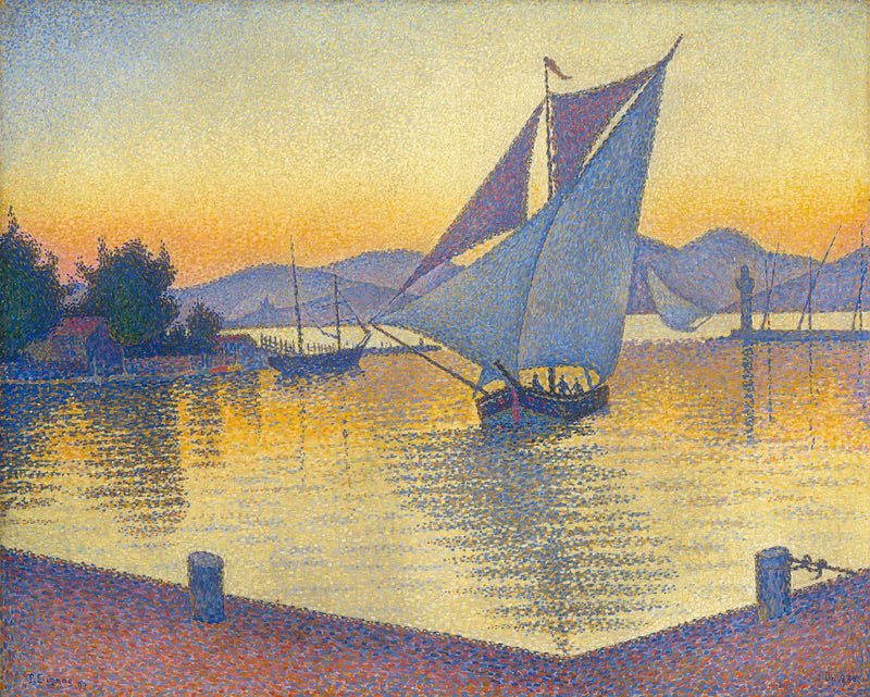 Saint-Tropez, havnen ved solnedgang, Opus 236 - Paul Signac