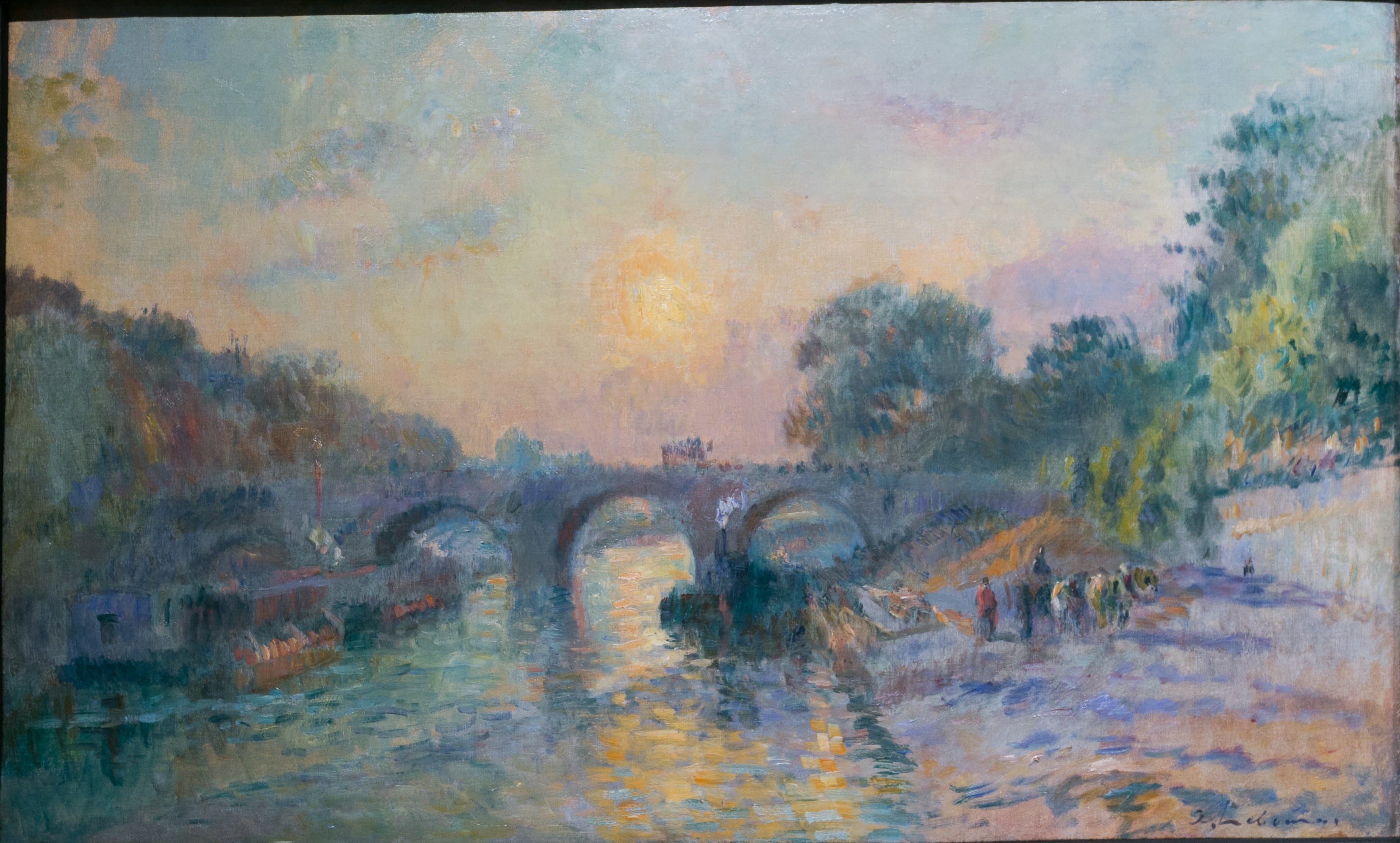 Le Pont Marie, au soleil couchant - Albert Lebourg