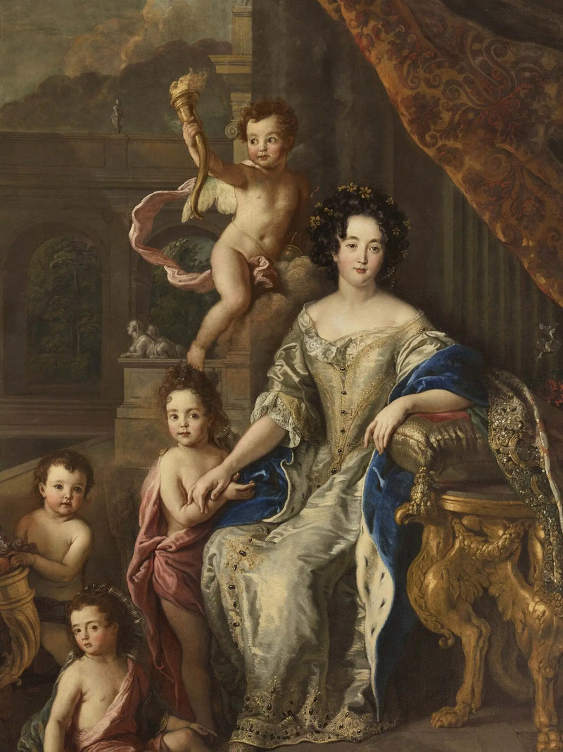 Anne av Bayern, hertuginne av Enghien og deretter prinsesse av Condé, med sine barn - Pierre Mignard