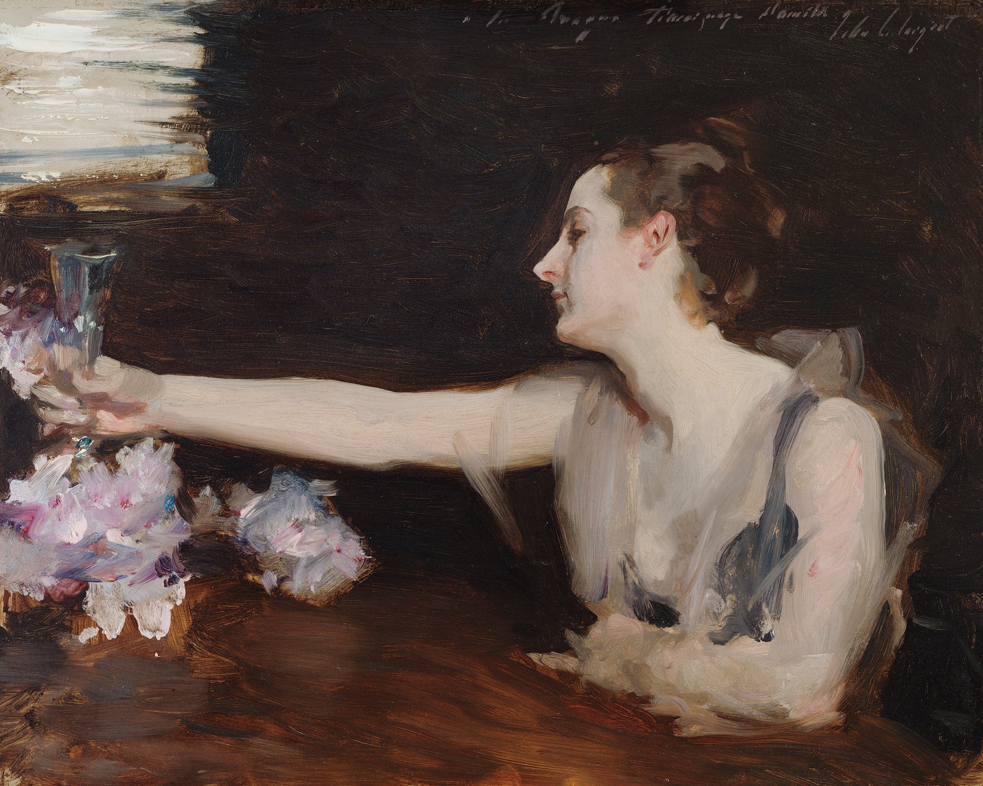 Reproduction du tableau « Madame Gautreau portant un toast - John Singer Sargent » par Alpha Reproduction en peinture à l’huile