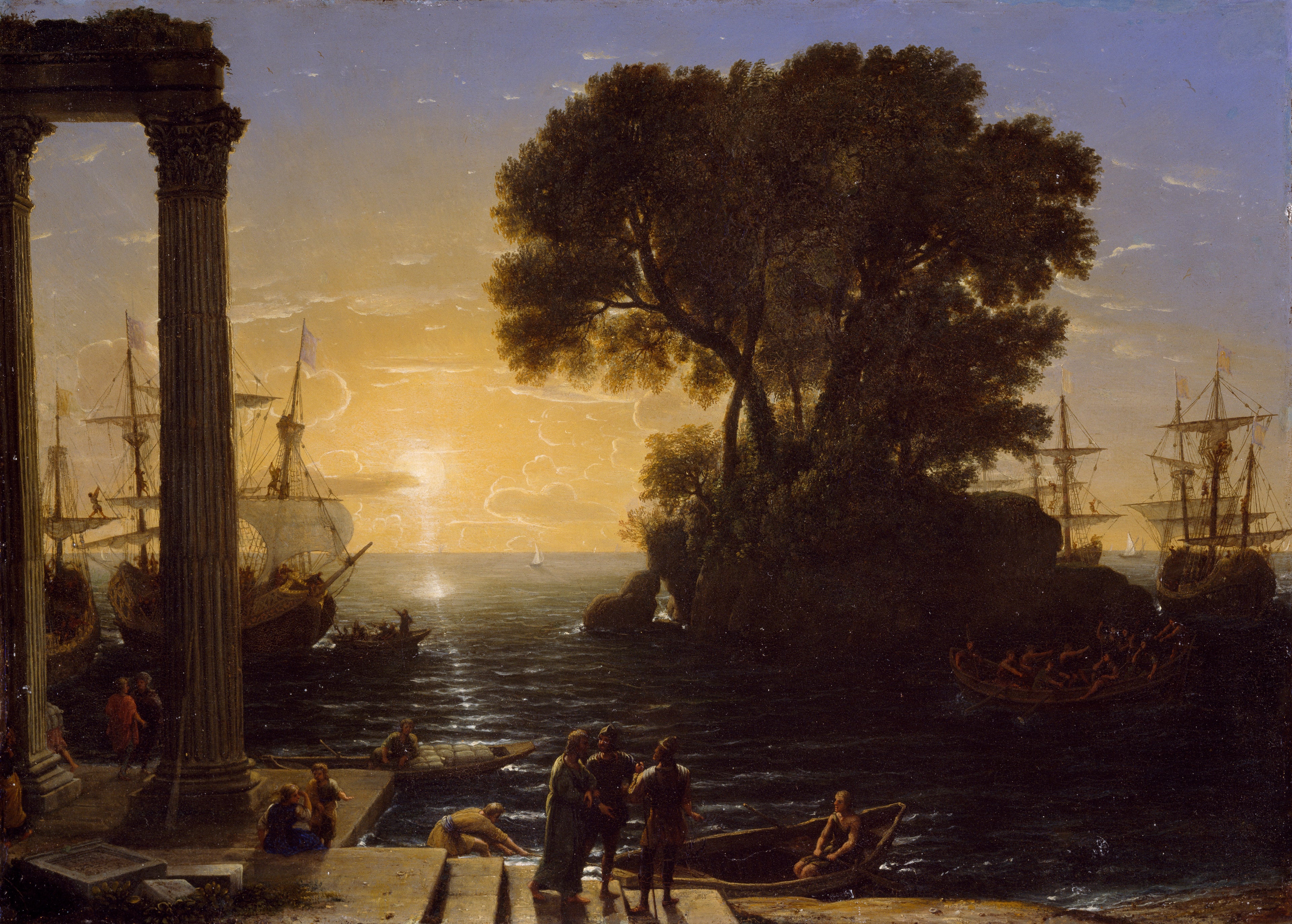 Scène côtière avec l'embarquement de saint Paul - Claude Lorrain