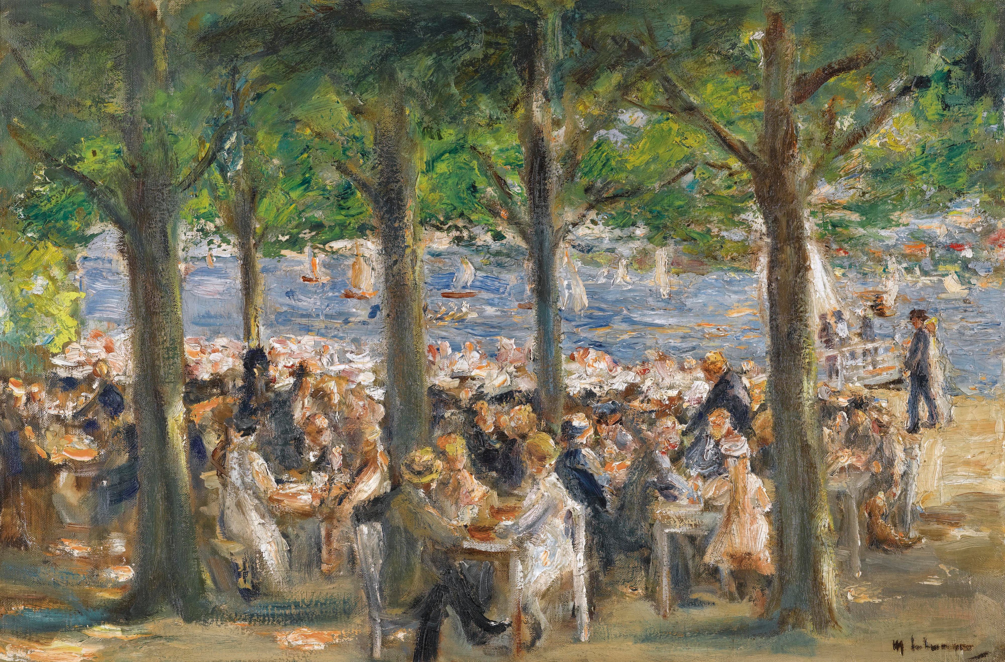 Biergarten nær Havel under trærne - Max Liebermann