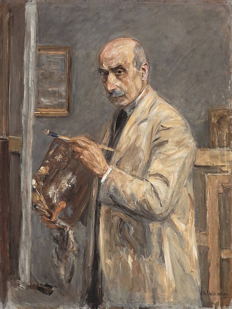 Selvportrett i malerkittel - Max Liebermann