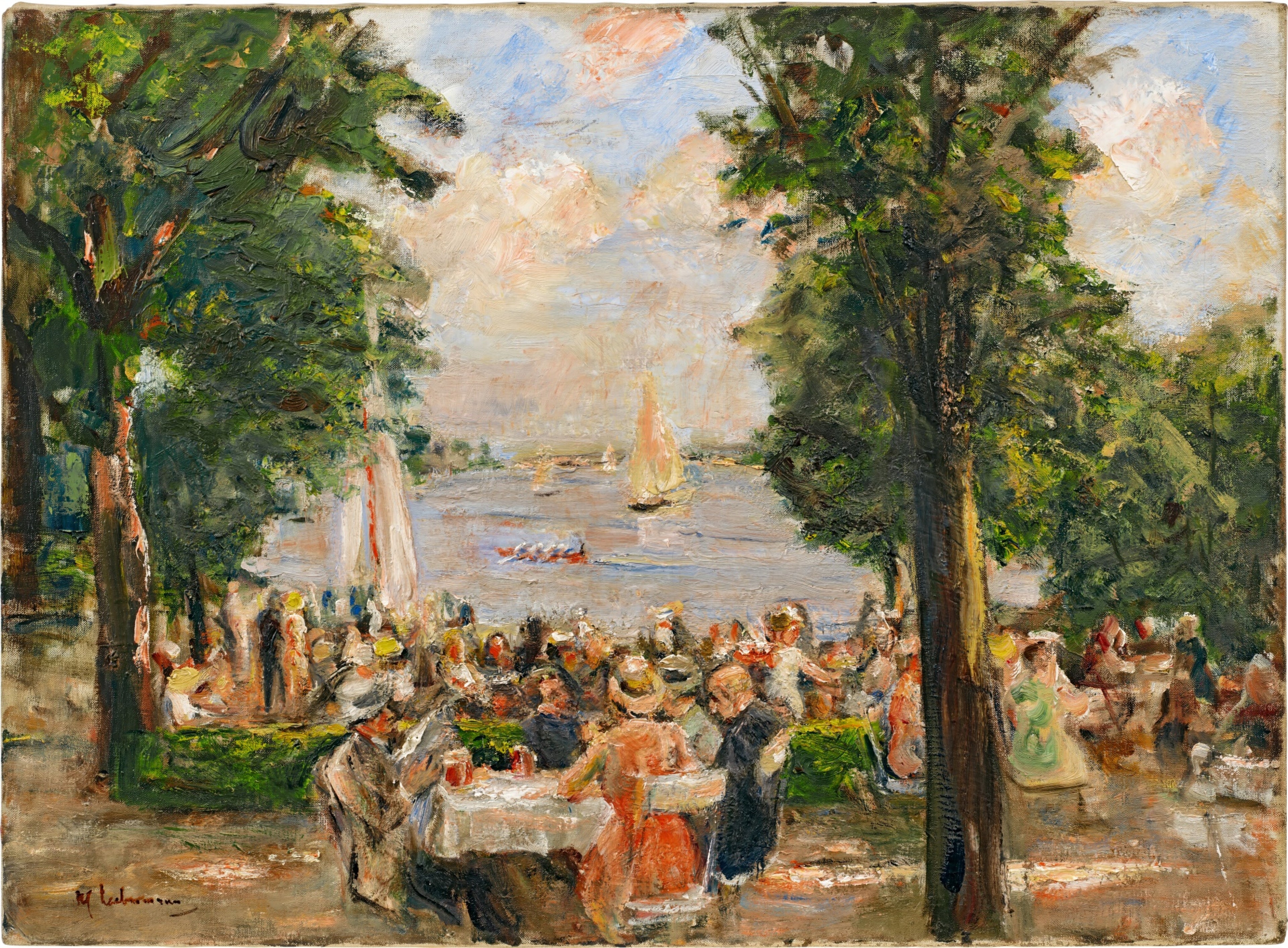Ølhage nær Wannsee (hus ved innsjøen) - Max Liebermann