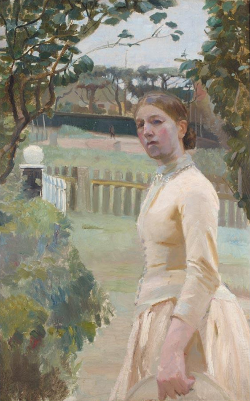 Anna Ancher dans le jardin Markvej. - Michael Peter Ancher - Alpha Reproduction
