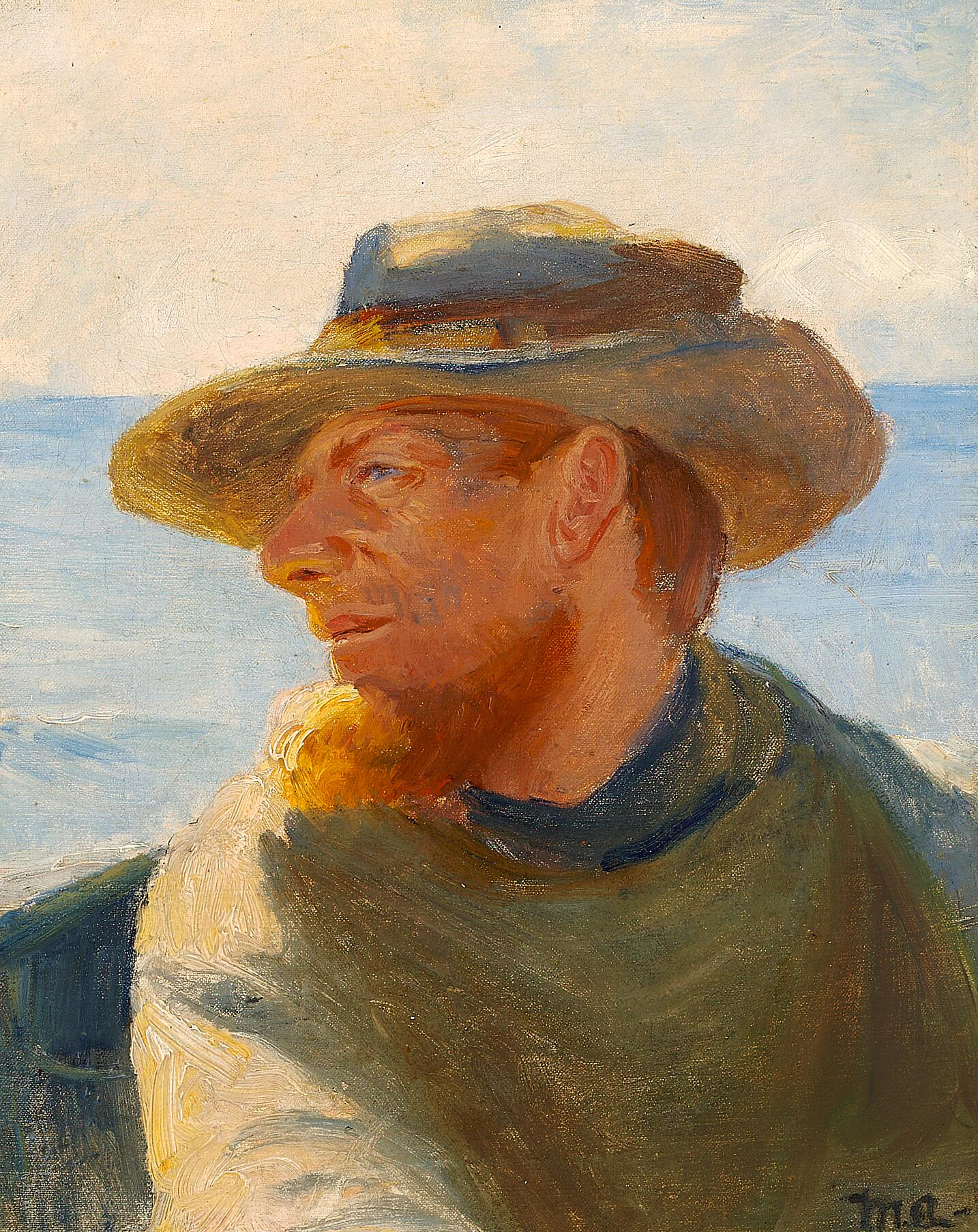Un pêcheur de Skagen dans un bateau. - Michael Peter Ancher - Alpha Reproduction