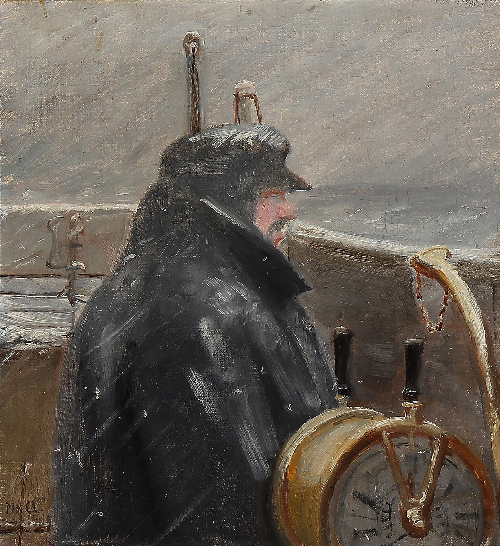 Un capitaine sur la passerelle. - Michael Peter Ancher - Alpha Reproduction