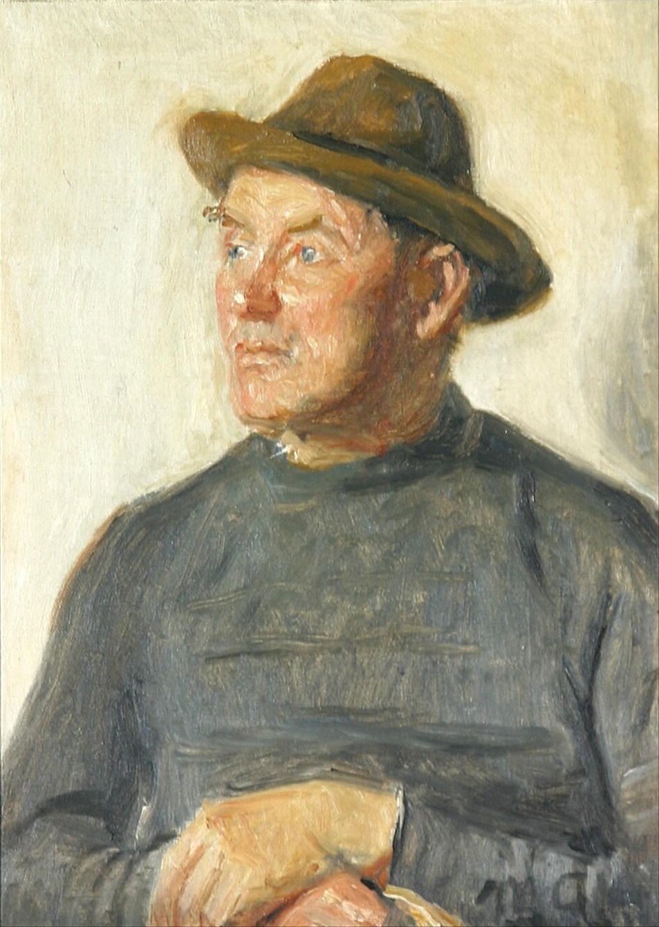 Un homme portant un chapeau. - Michael Peter Ancher - Alpha Reproduction