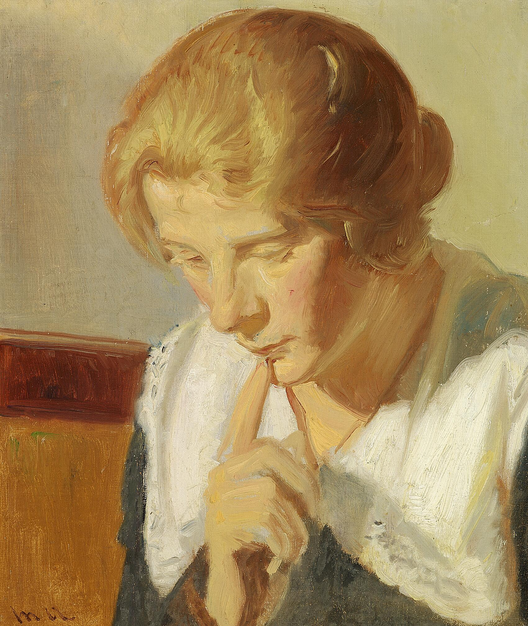 Engel Saxild jouant aux échecs. Étude. - Michael Peter Ancher - Alpha Reproduction