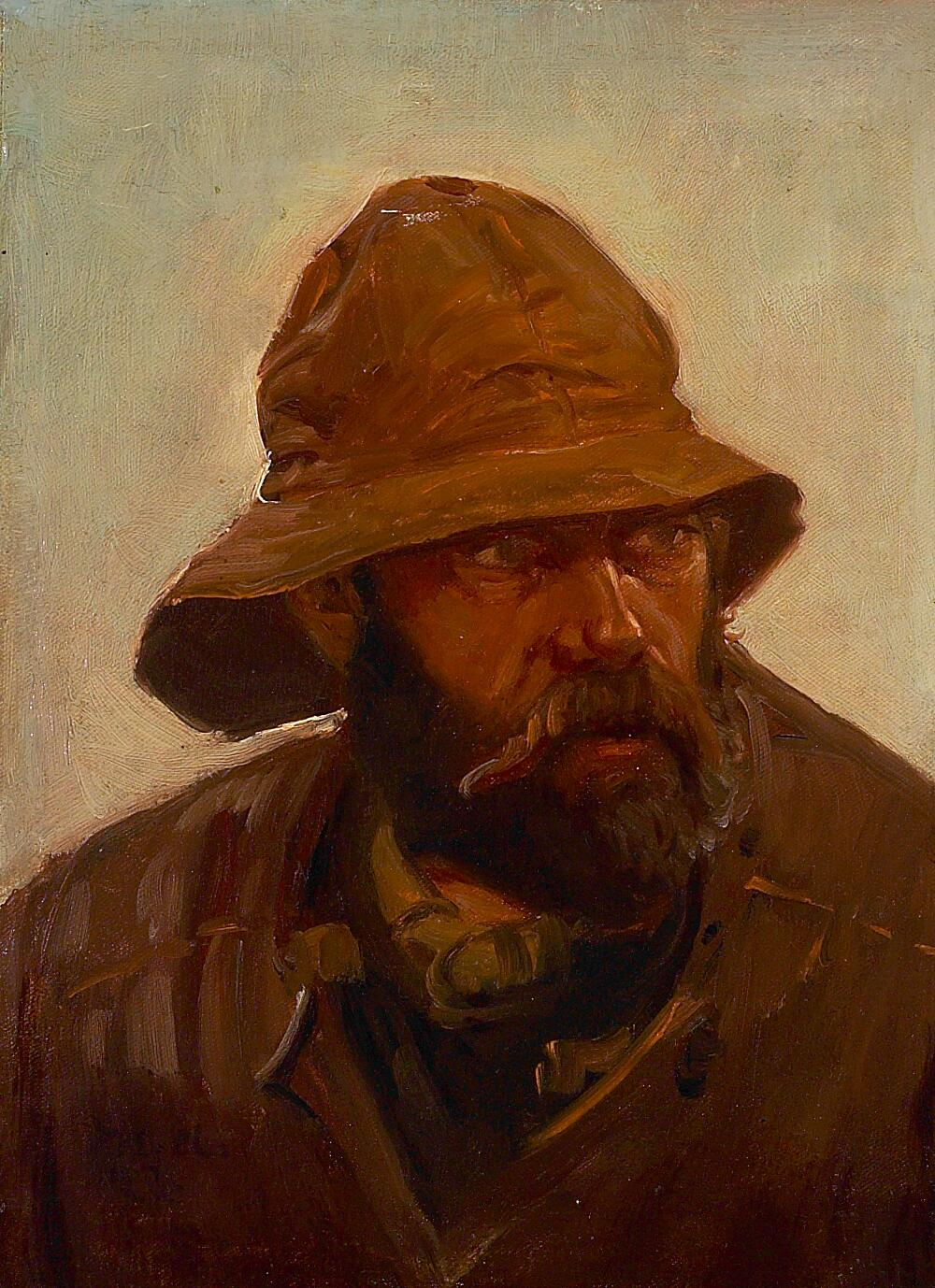 Portrait d’un pêcheur (1902). - Michael Peter Ancher - Alpha Reproduction