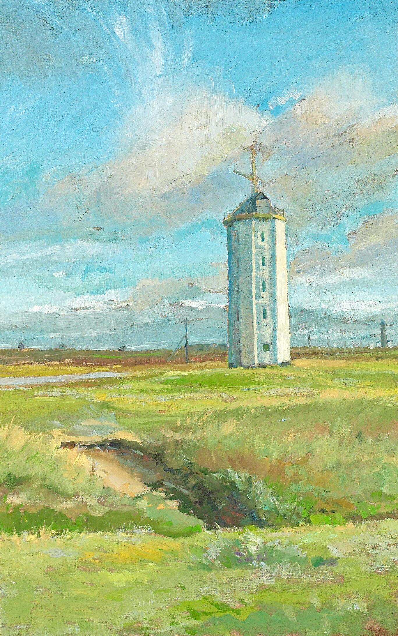 Journée de printemps au phare blanc de Skagen. - Michael Peter Ancher - Alpha Reproduction