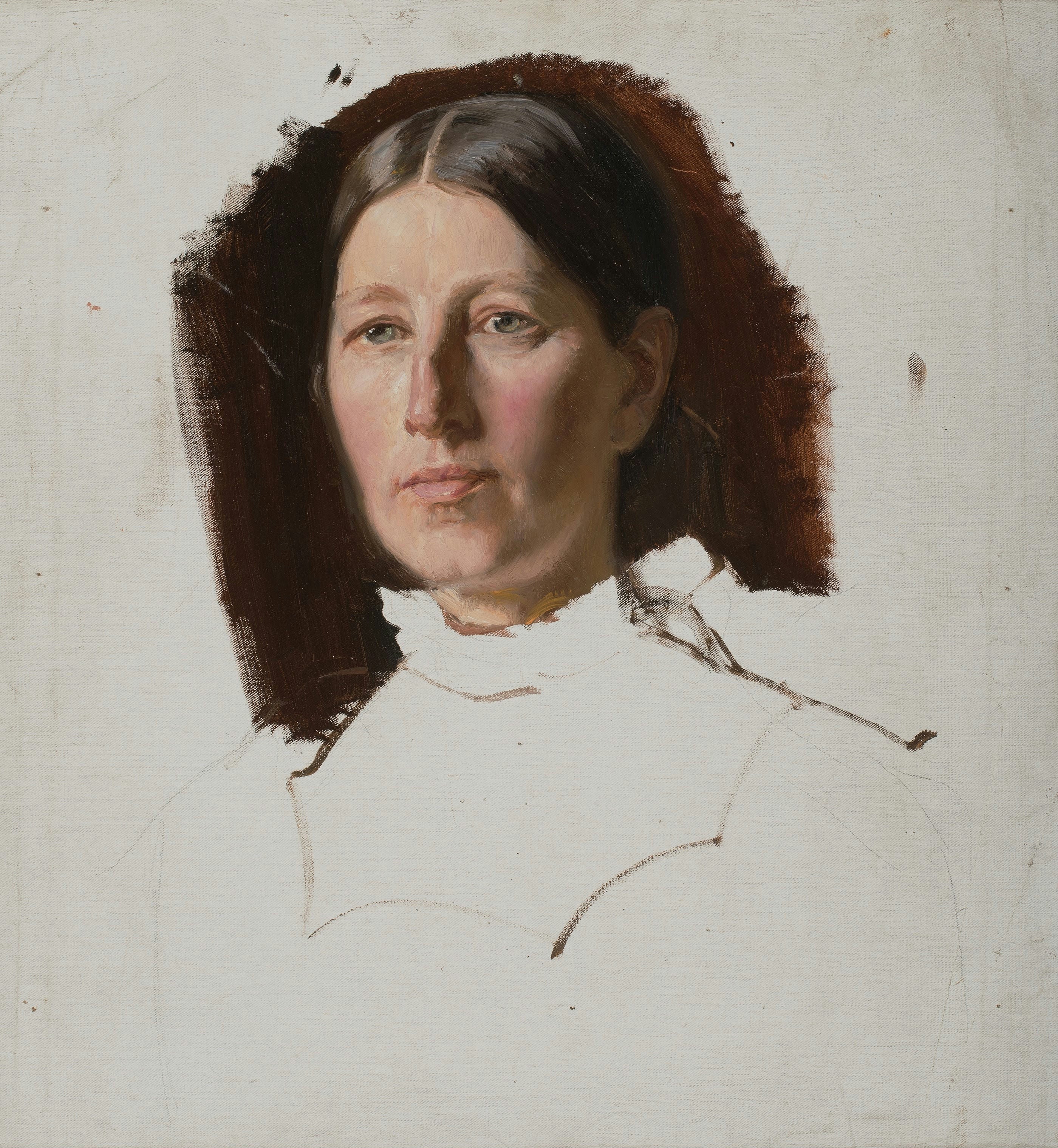 Étude de portrait d’Anna Ancher pour le tableau « Le jour de Noël 1900 ». - Michael Peter Ancher - Alpha Reproduction