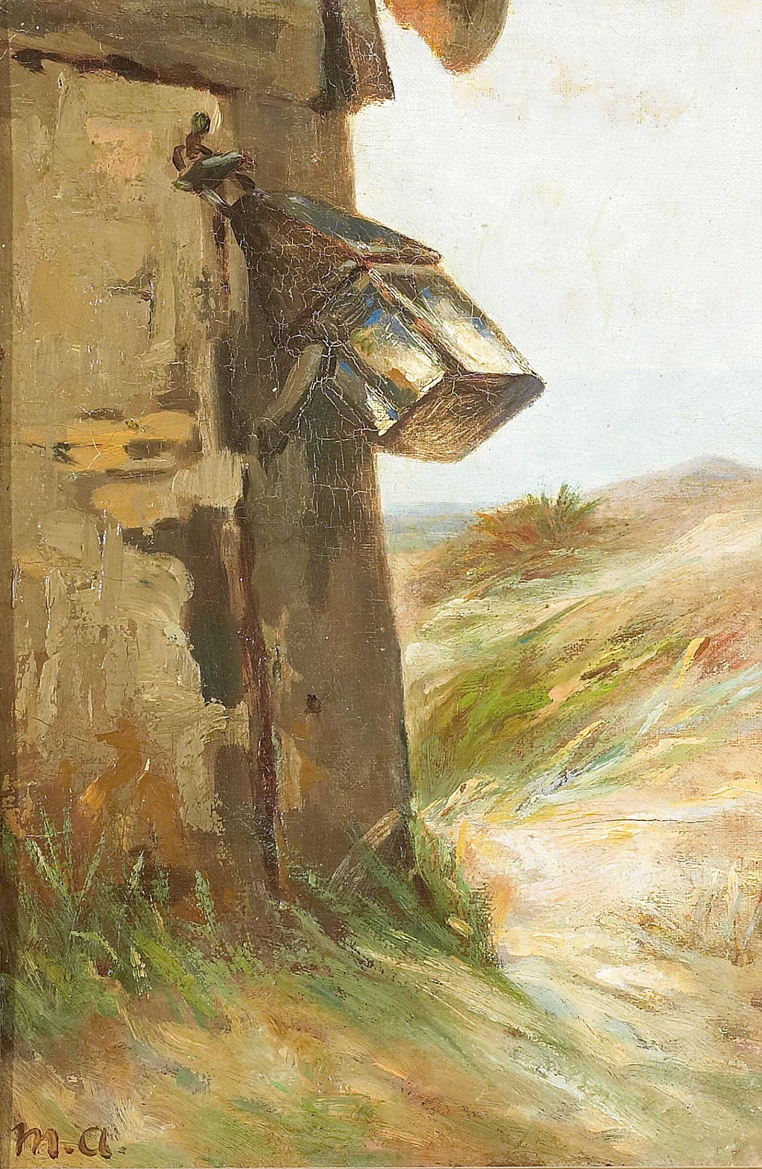 Vue des dunes et d’une lanterne sur une maison. - Michael Peter Ancher - Alpha Reproduction